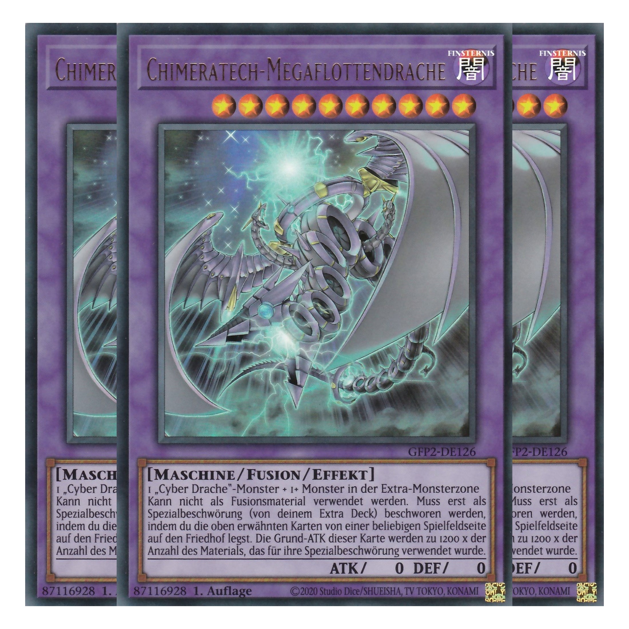 Chimeratech-Megaflottendrache - GFP2-DE126 - Ultra Rare - Deutsch - 1. Auflage - Ghost from the Past II The Second Hunting - Yu-Gi-Oh! - Playset (3 Kopien)