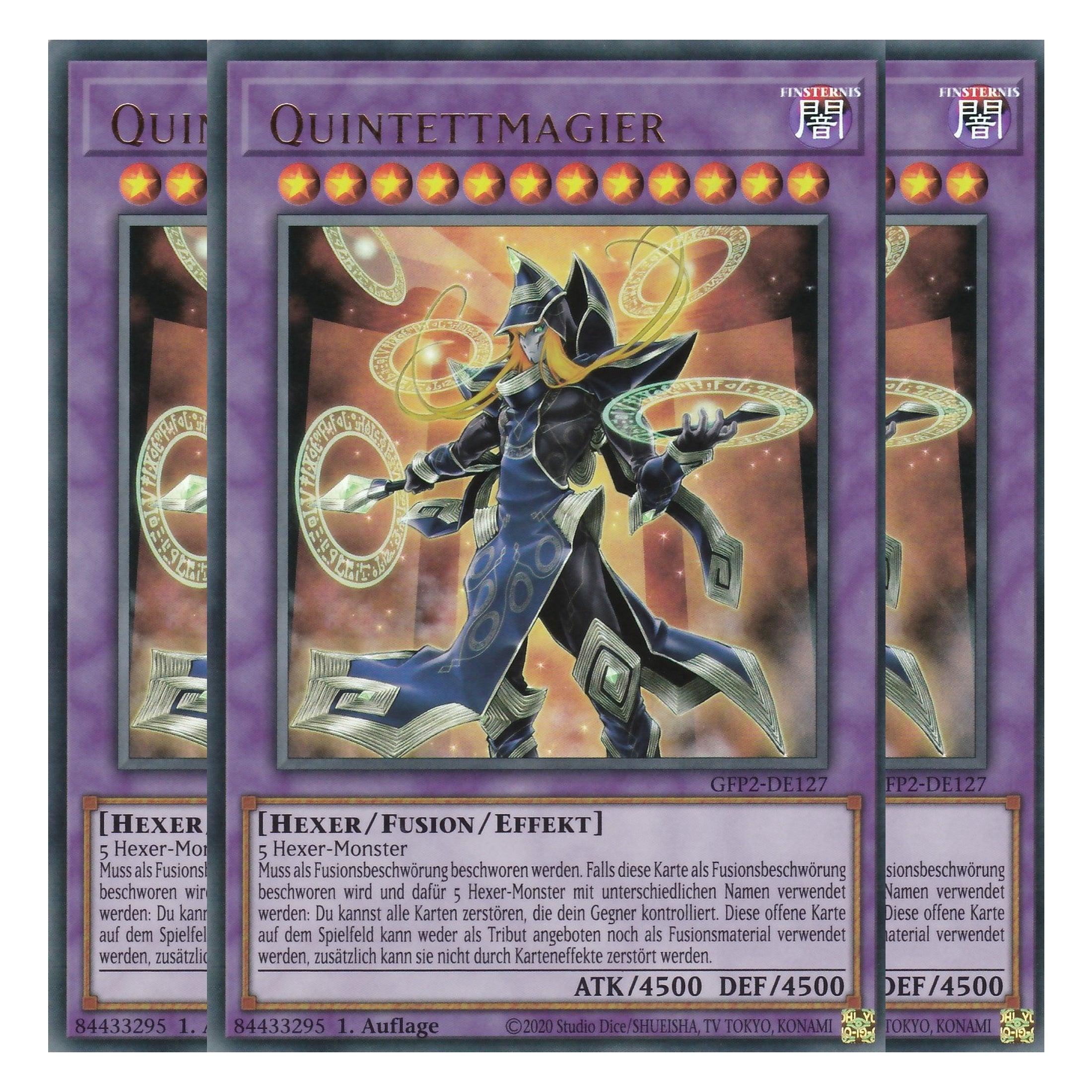 Quintettmagier - GFP2-DE127 - Ultra Rare - Deutsch - 1. Auflage - Ghost from the Past II The Second Hunting - Yu-Gi-Oh! - Playset (3 Kopien)