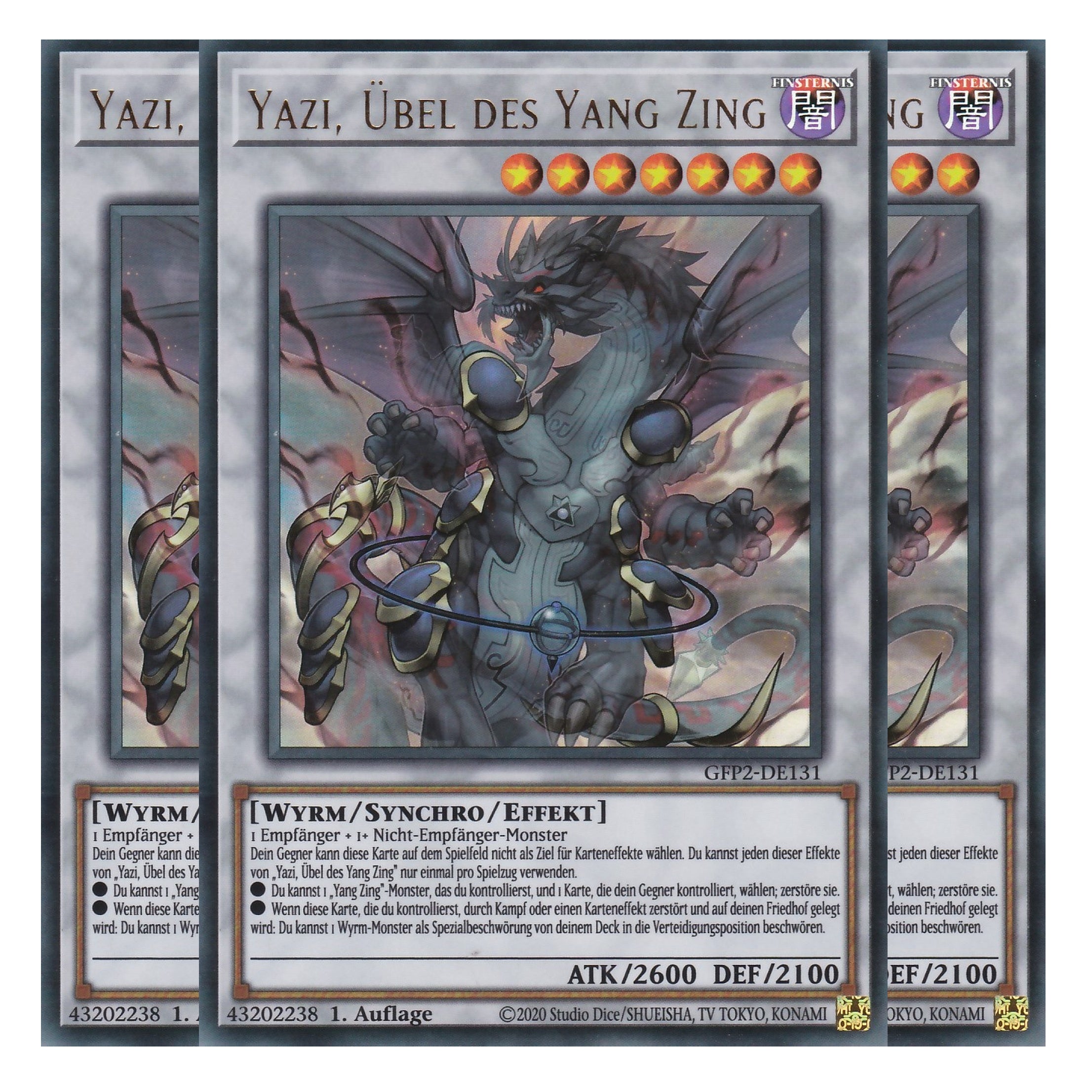 Yazi, Übel des Yang Zing - GFP2-DE131 - Ultra Rare - Deutsch - 1. Auflage - Ghost from the Past II The Second Hunting - Yu-Gi-Oh! - Playset (3 Kopien)