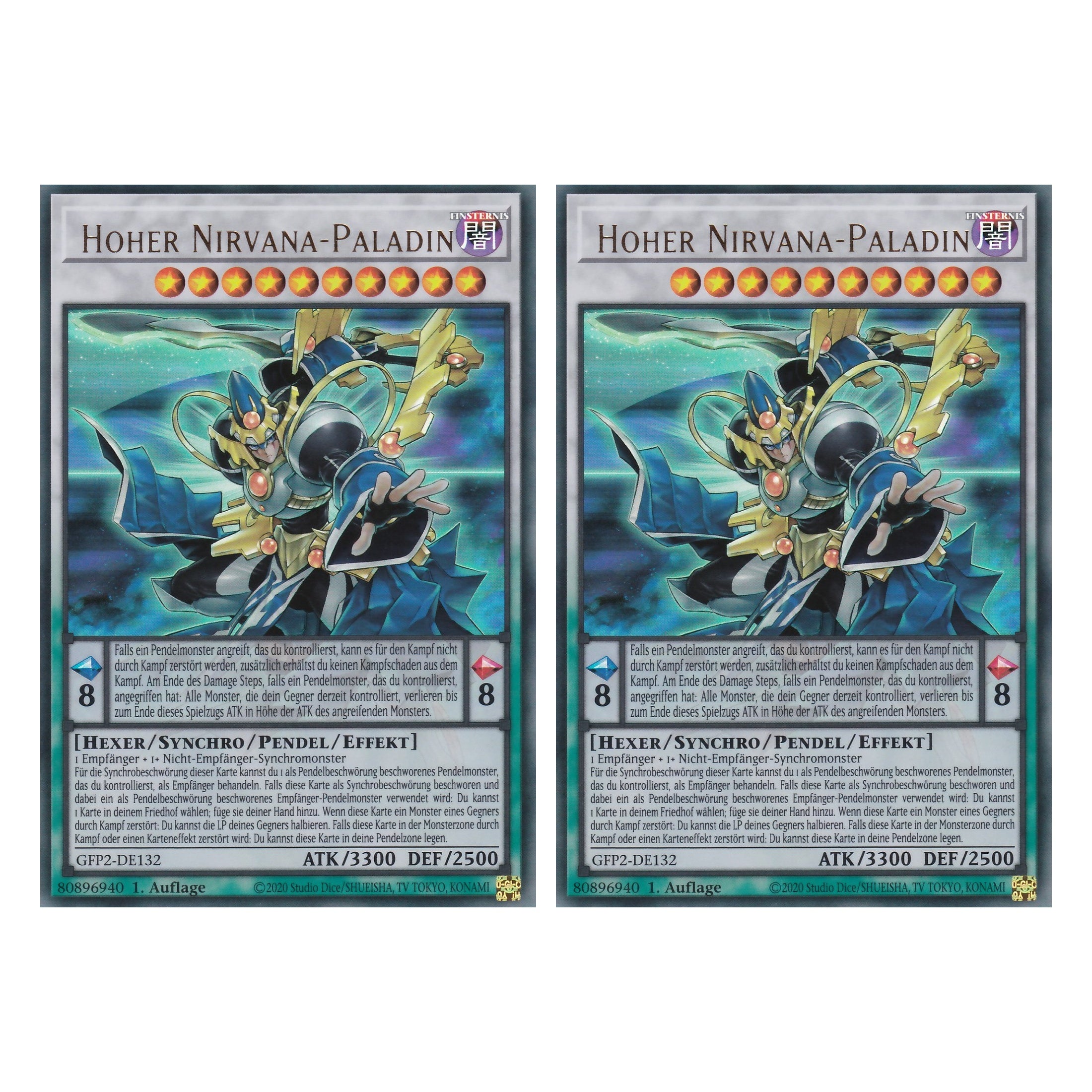 Hoher Nirvana-Paladin - GFP2-DE132 - Ultra Rare - Deutsch - 1. Auflage - Ghost from the Past II The Second Hunting - Yu-Gi-Oh! - Duo Set (2 Stück)