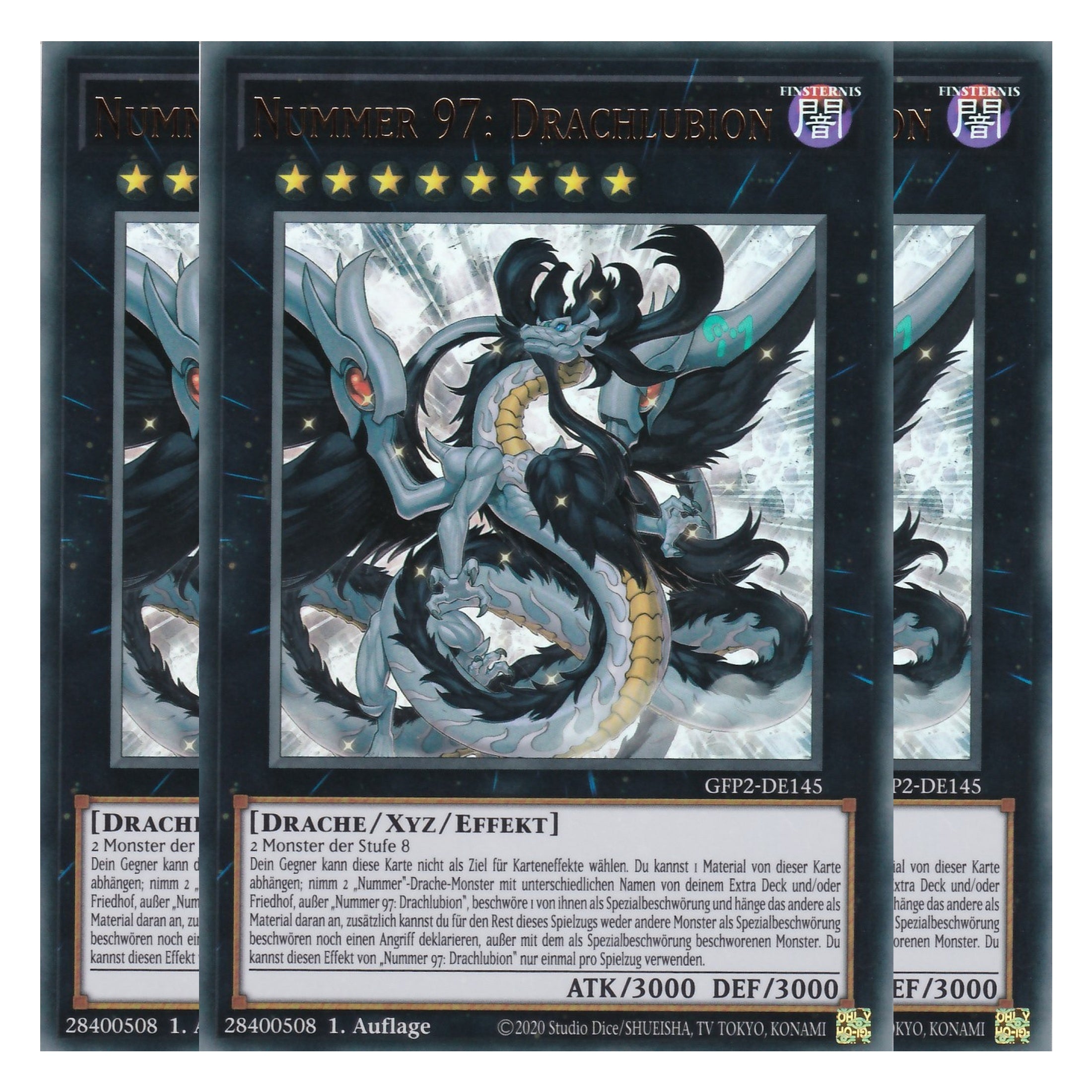 Nummer 97: Drachlubion - GFP2-DE145 - Ultra Rare - Deutsch - 1. Auflage - Ghost from the Past II The Second Hunting - Yu-Gi-Oh! - Playset (3 Kopien)