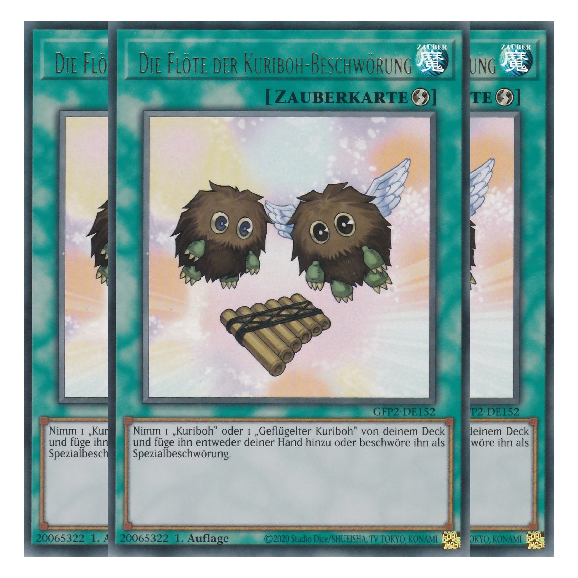 Die Flöte der Kuriboh-Beschwörung - GFP2-DE152 - Ultra Rare - Deutsch - 1. Auflage - Ghost from the Past II The Second Hunting - Yu-Gi-Oh! - Playset (3 Kopien)