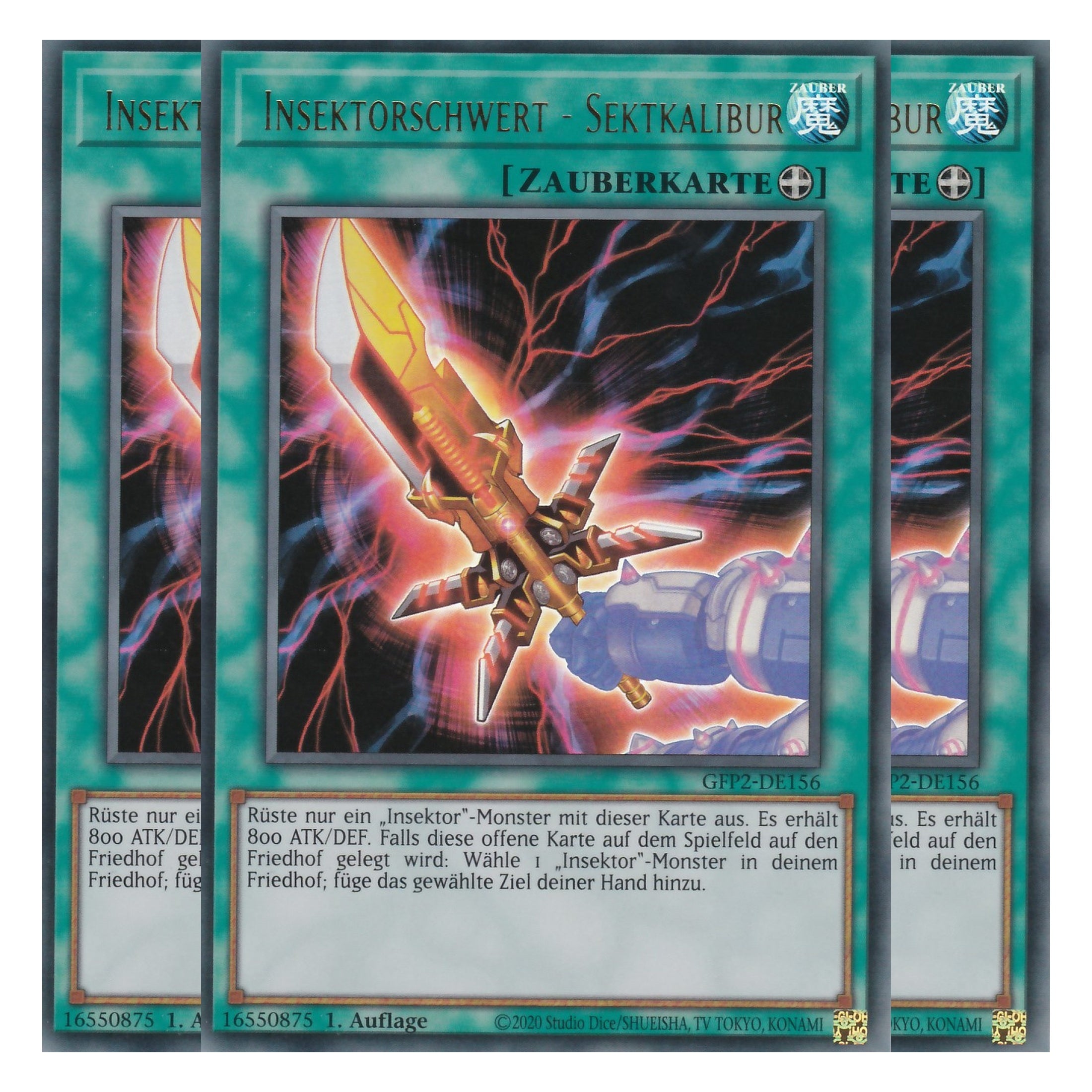 Insektorschwert - Sektkalibur - GFP2-DE156 - Ultra Rare - Deutsch - 1. Auflage - Ghost from the Past II The Second Hunting - Yu-Gi-Oh! - Playset (3 Kopien)