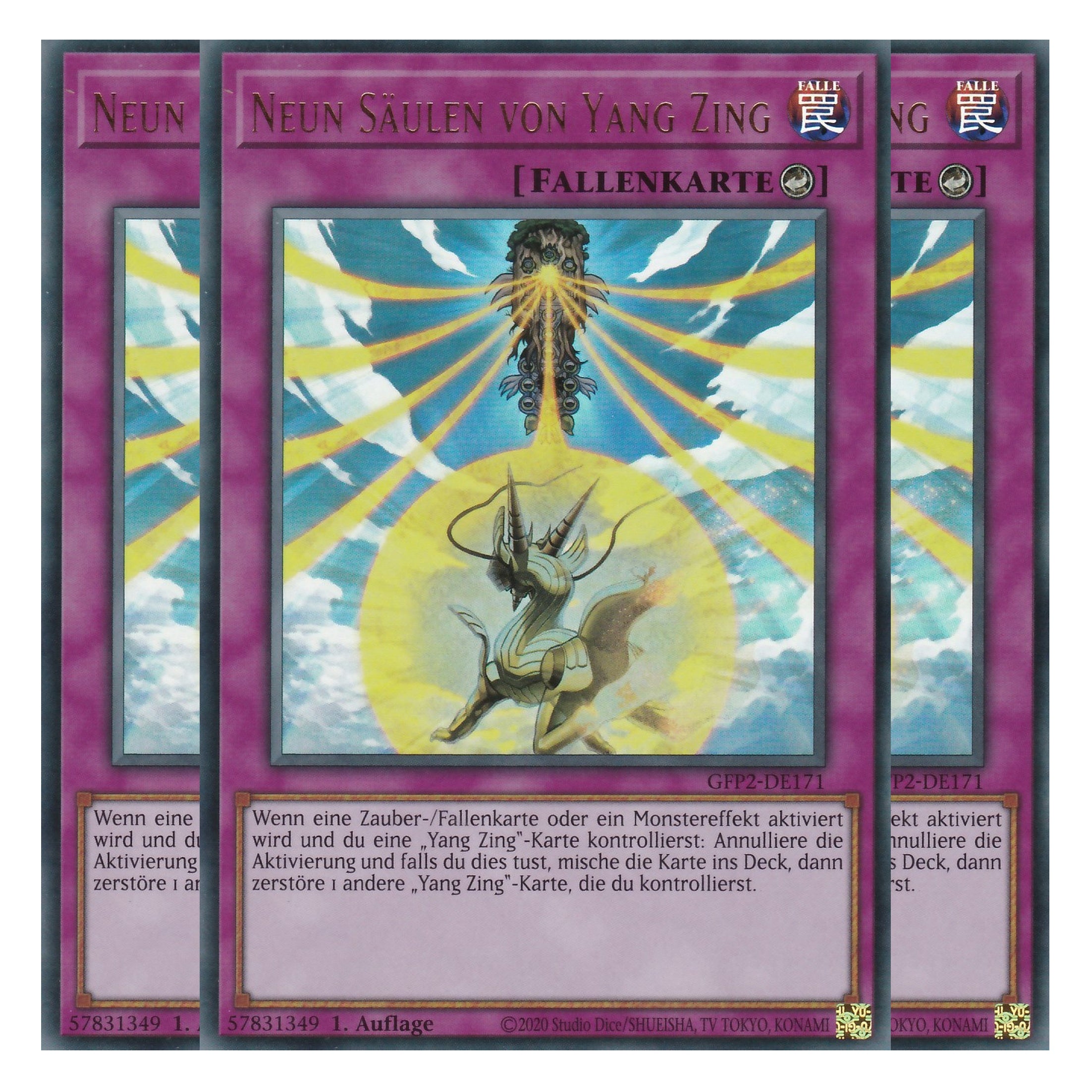 Neun Säulen von Yang Zing - GFP2-DE171 - Ultra Rare - Deutsch - 1. Auflage - Ghost from the Past II The Second Hunting - Yu-Gi-Oh! - Playset (3 Kopien)