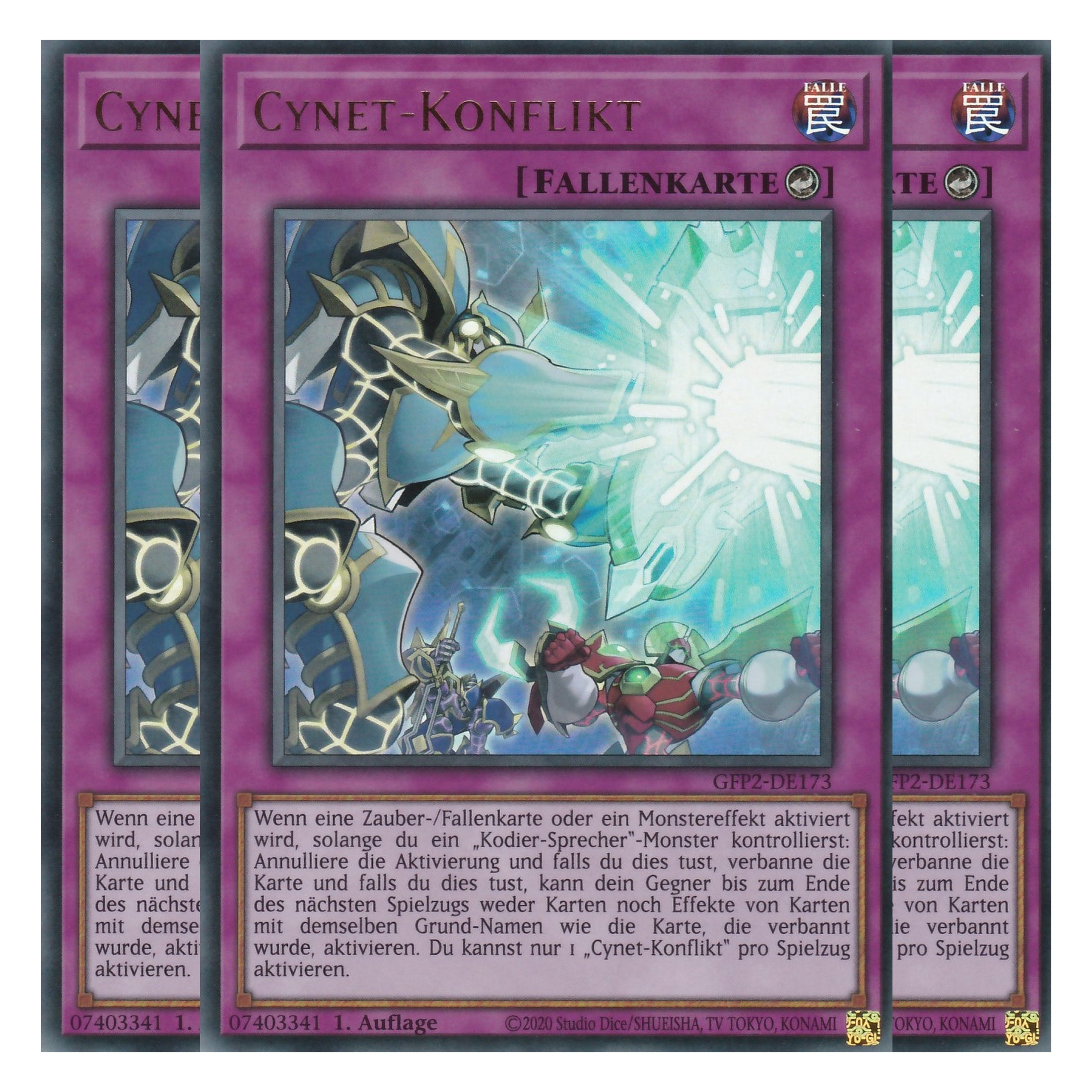 Cynet-Konflikt - GFP2-DE173 - Ultra Rare - Deutsch - 1. Auflage - Ghost from the Past II The Second Hunting - Yu-Gi-Oh! - Playset (3 Kopien)