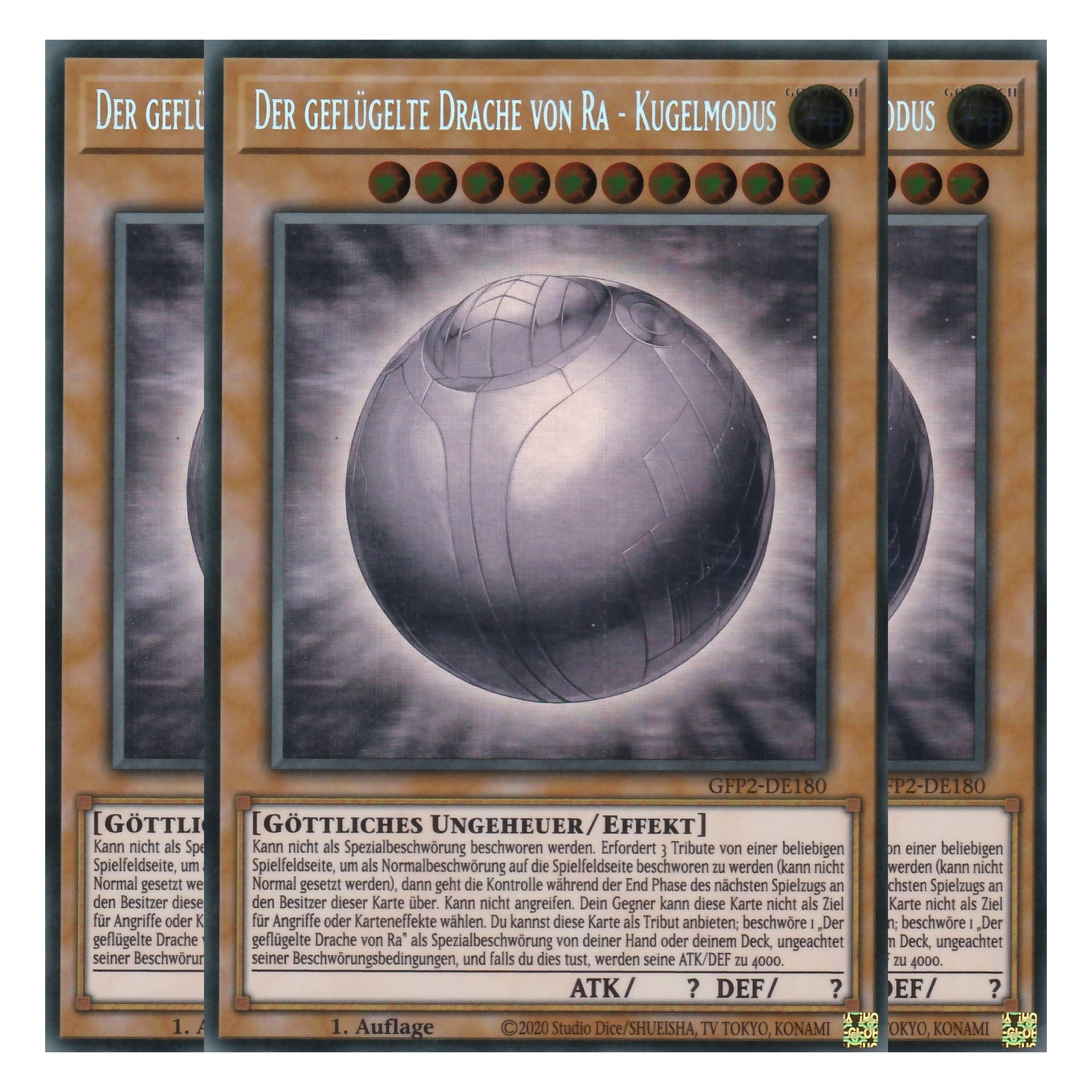 Der Geflügelte Drache von Ra - Kugelmodus - GFP2-DE180 - Ghost Rare - Deutsch - 1. Auflage - Ghost from the Past II The Second Hunting - Yu-Gi-Oh! - Playset (3 Kopien)