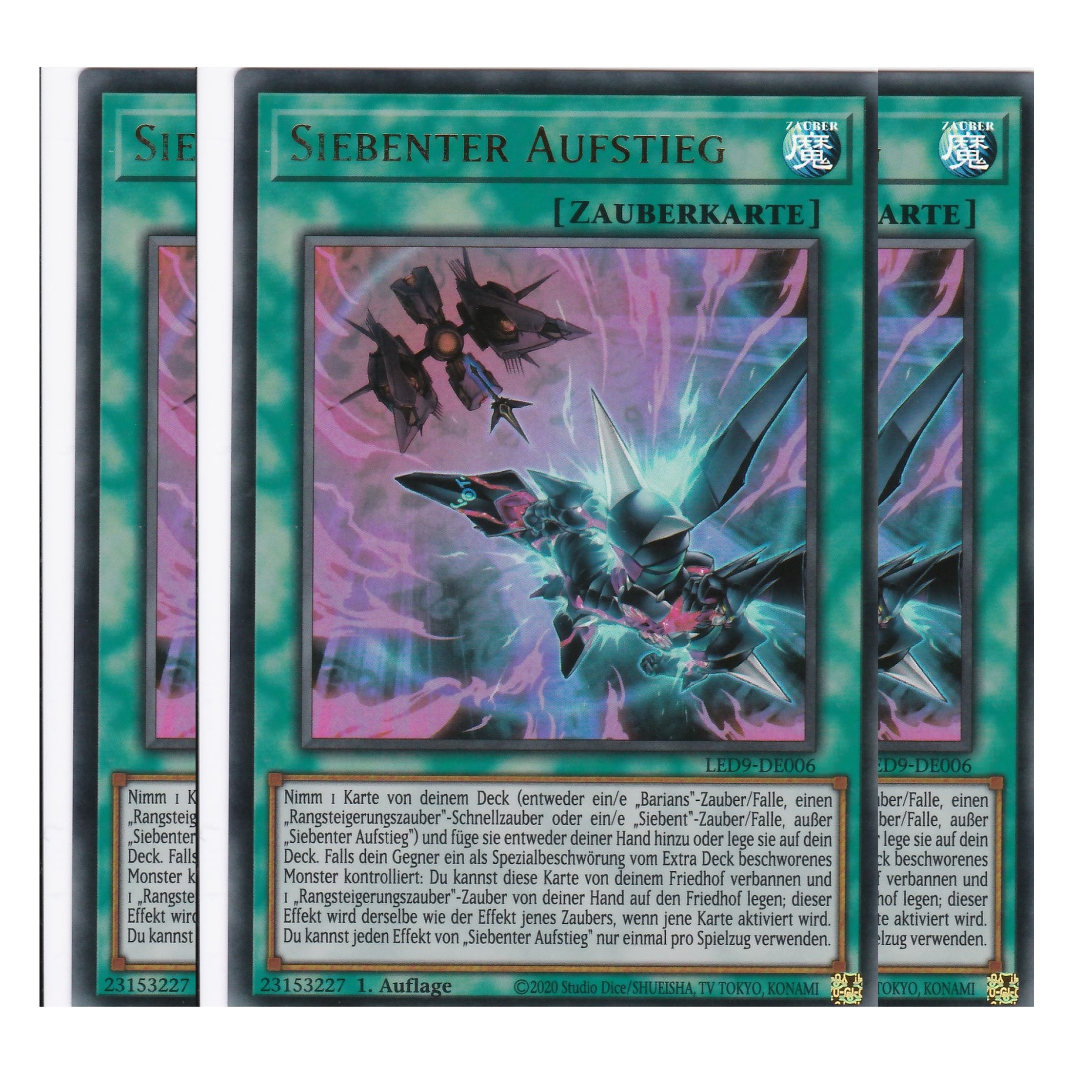 Siebenter Aufstieg - LED9-DE006 - Ultra Rare - Deutsch - 1. Auflage - Legendary Duelists: Duels From the Deep - Playset (3 Kopien)