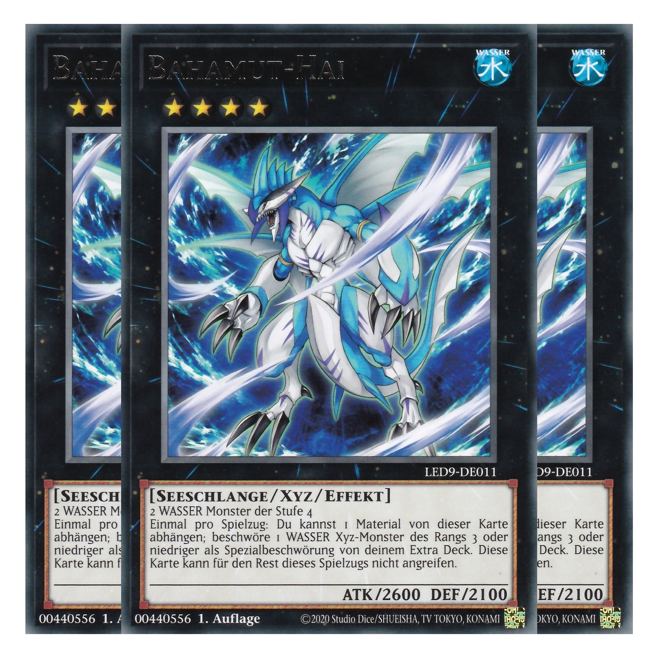 Bahamut-Hai - LED9-DE011 - Rare - Deutsch - 1. Auflage - Legendary Duelists: Duels From the Deep - Playset (3 Kopien)