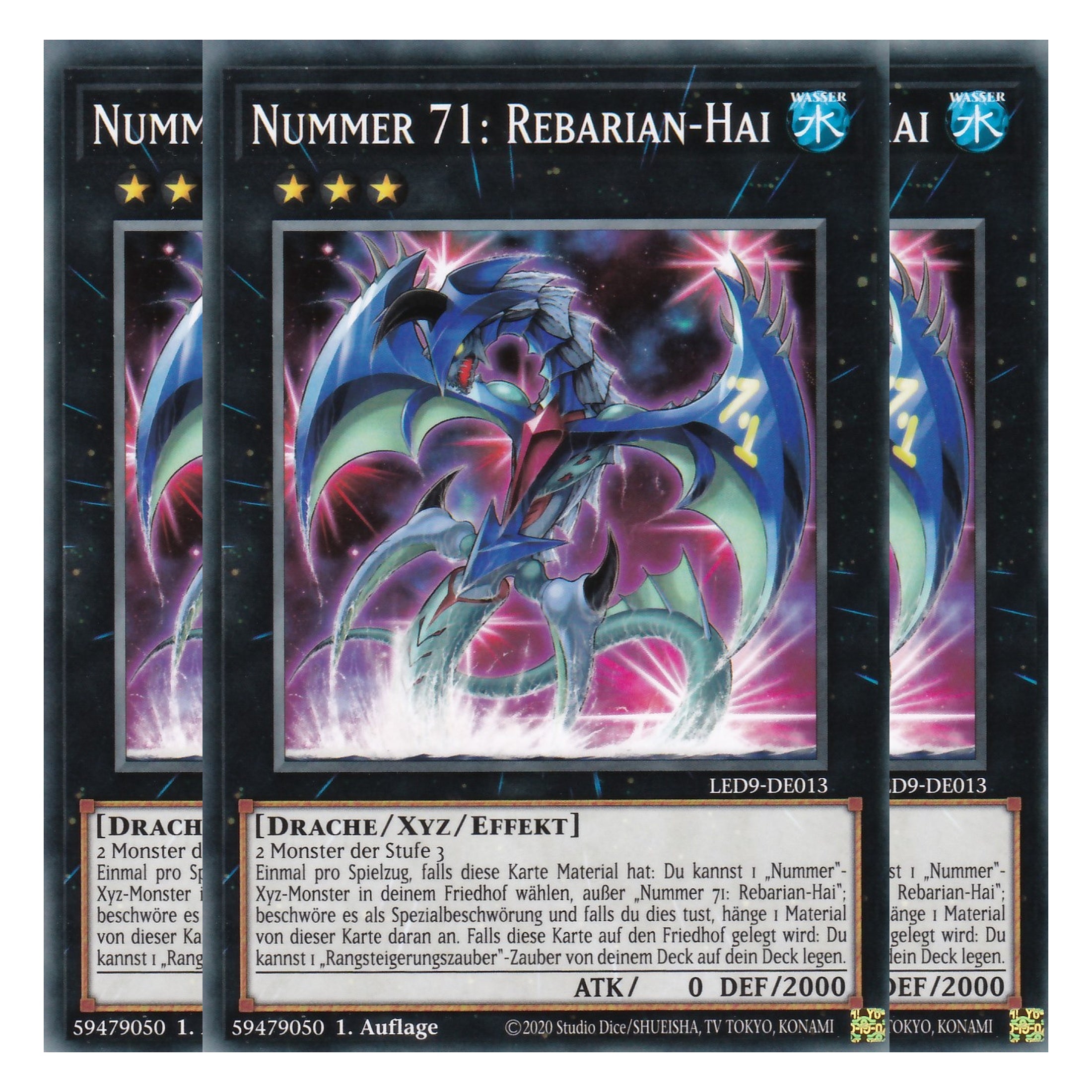 Nummer 71: Rebarian-Hai - LED9-DE013 - Common - Deutsch - 1. Auflage - Legendary Duelists: Duels From the Deep - Playset (3 Kopien)