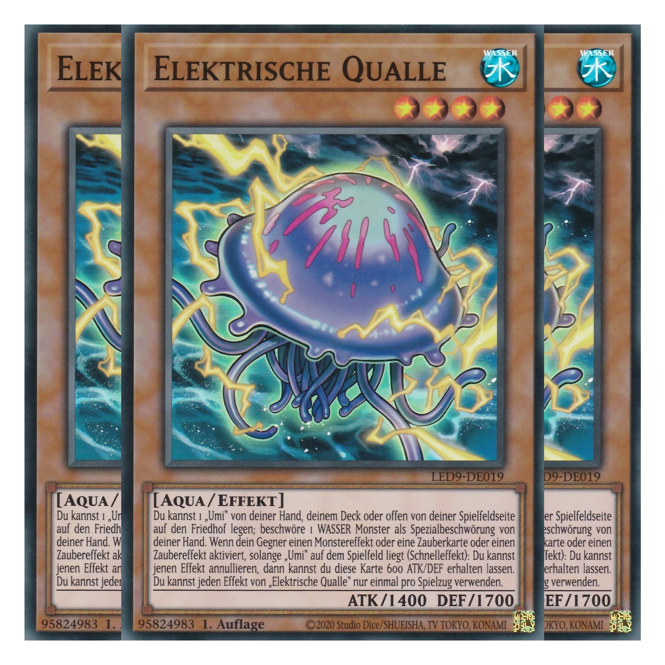 Elektrische Qualle - LED9-DE019 - Super Rare - Deutsch - 1. Auflage - Legendary Duelists: Duels From the Deep - Playset (3 Kopien)