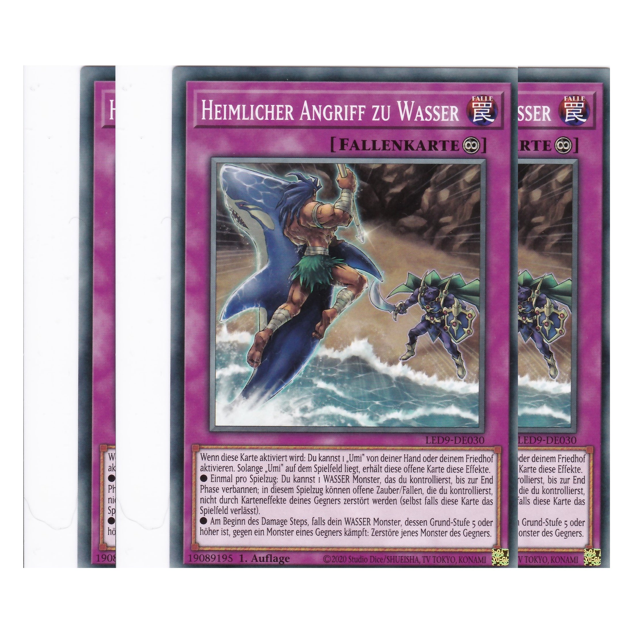 Heimlicher Angriff zu Wasser - LED9-DE030 - Common - Deutsch - 1. Auflage - Legendary Duelists: Duels From the Deep - Playset (3 Kopien)