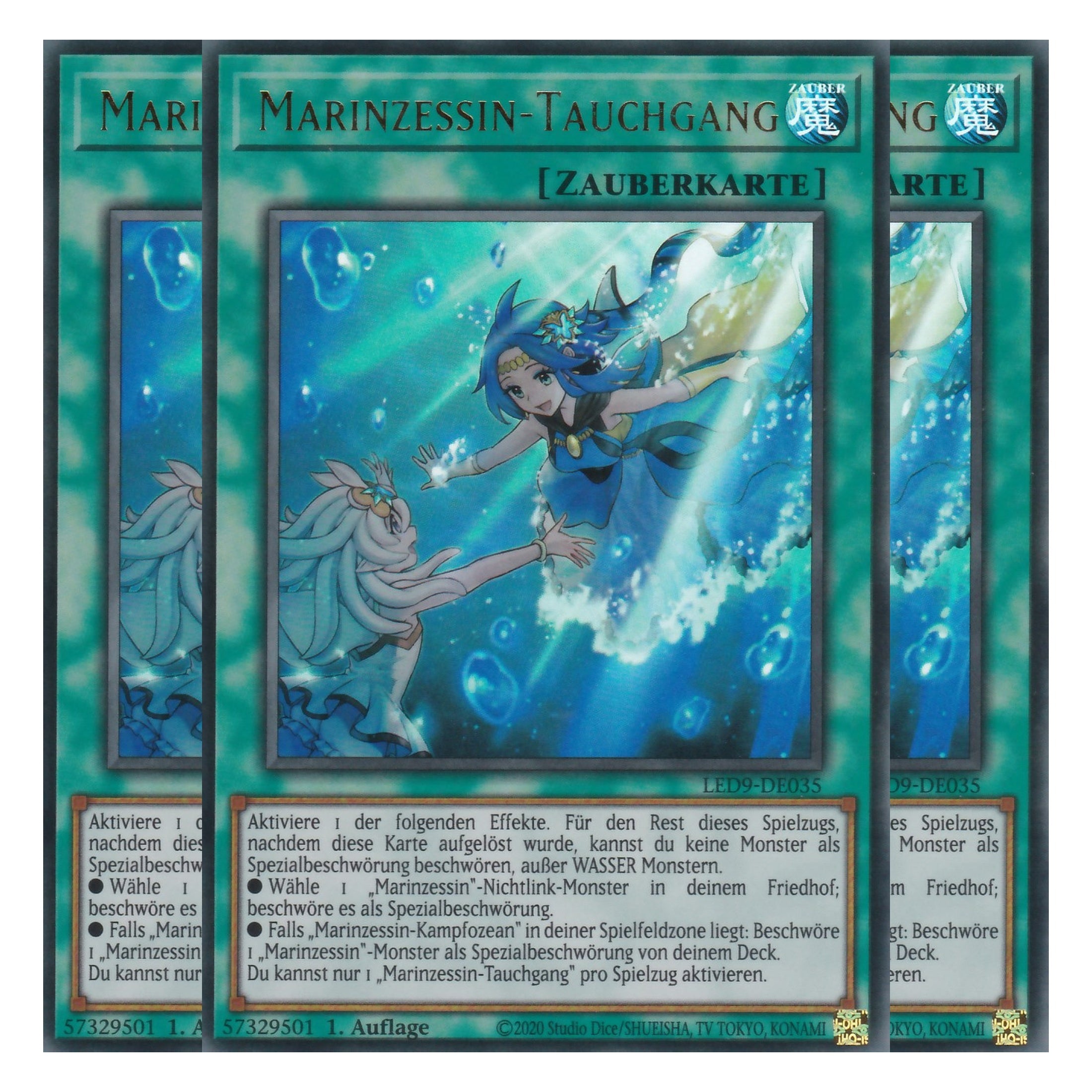 Marinzessin-Tauchgang - LED9-DE035 - Ultra Rare - Deutsch - 1. Auflage - Legendary Duelists: Duels From the Deep - Playset (3 Kopien)