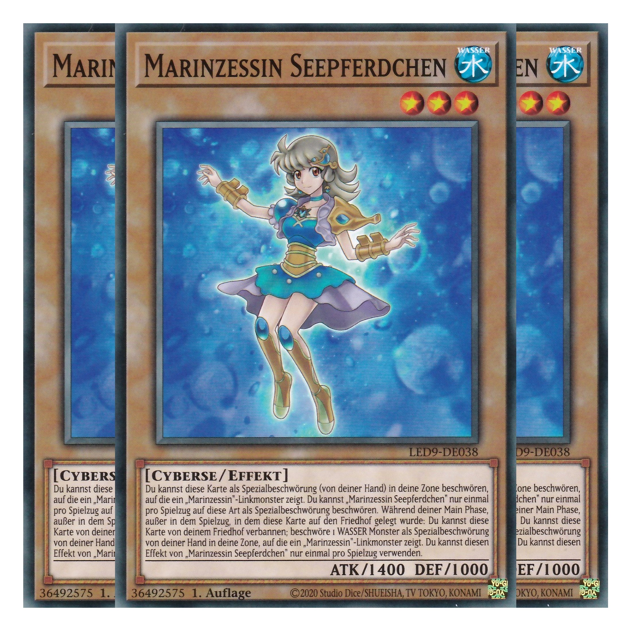 Marinzessin Seepferdchen - LED9-DE038 - Common - Deutsch - 1. Auflage - Legendary Duelists: Duels From the Deep - Playset (3 Kopien)