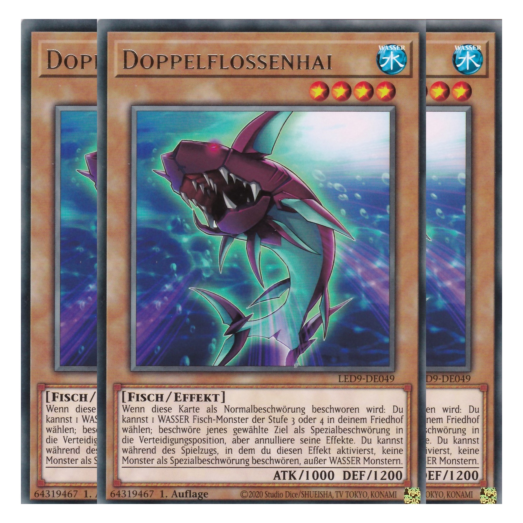Doppelflossenhai - LED9-DE049 - Rare - Deutsch - 1. Auflage - Legendary Duelists: Duels From the Deep - Playset (3 Kopien)