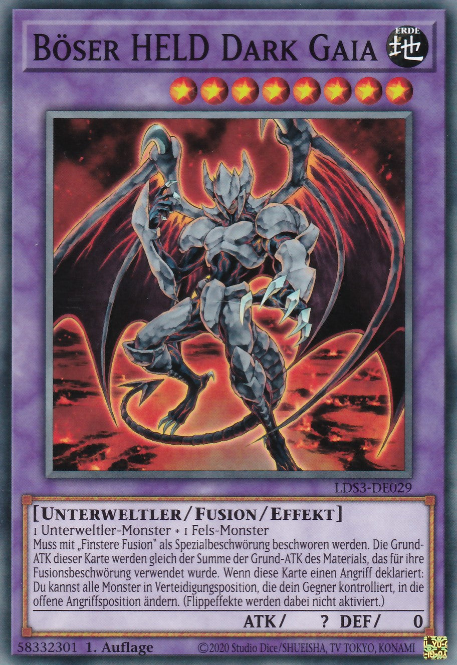 Böser HELD Dark Gaia - LDS3-DE029 - Common - Deutsch - 1. Auflage - Legendary Duelists: Season 3