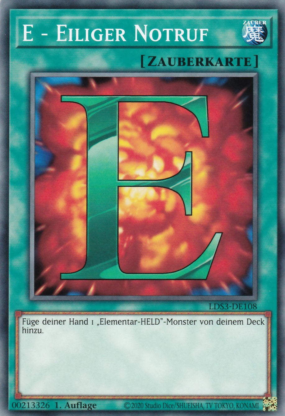 E - Eiliger Notruf - LDS3-DE108 - Common - Deutsch - 1. Auflage - Legendary Duelists: Season 3