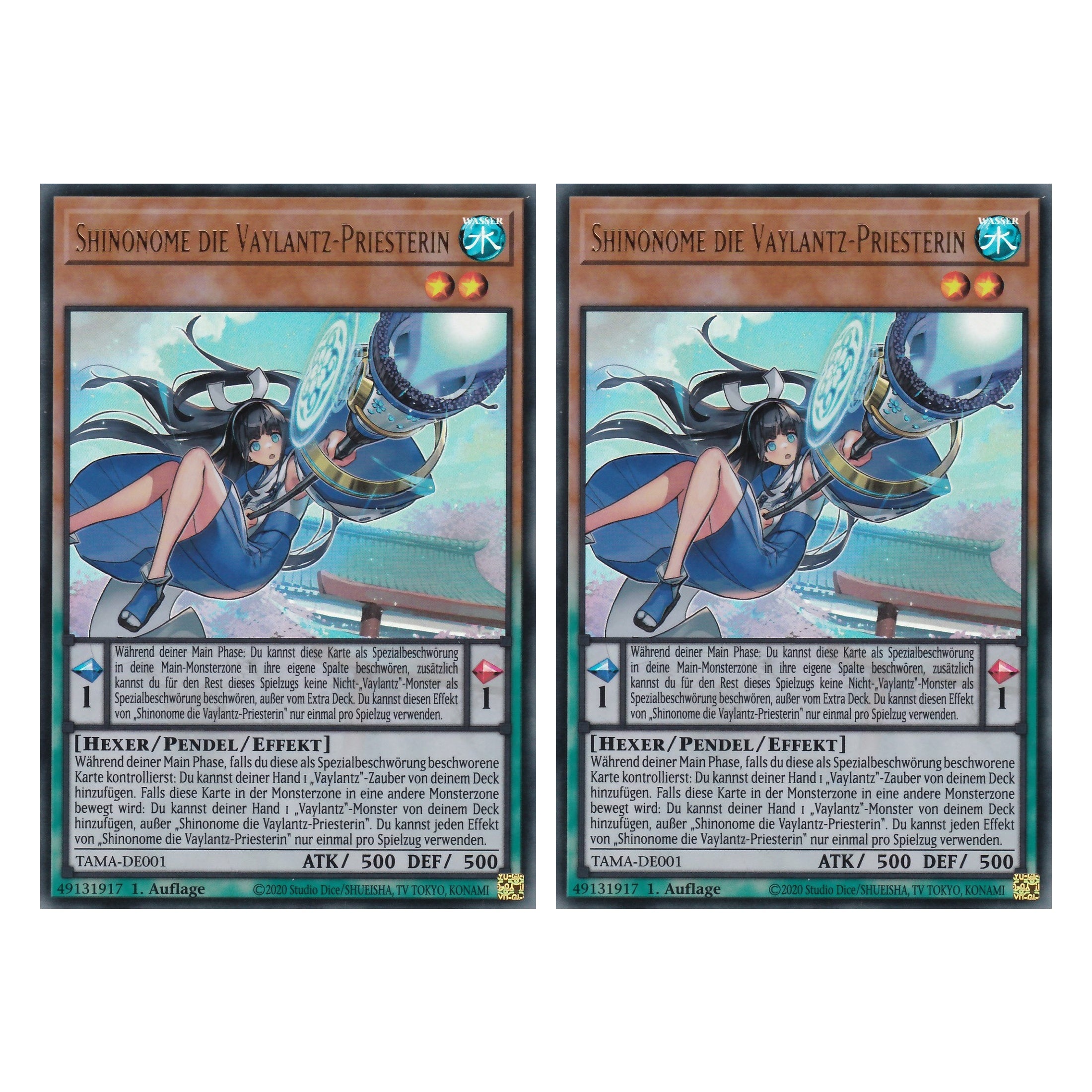 Shinonome die Vaylantz-Priesterin - TAMA-DE001 - Ultra Rare - 1. Auflage - Deutsch - Tactical Masters - Yu-Gi-Oh! - Duo Set (2 Stück)