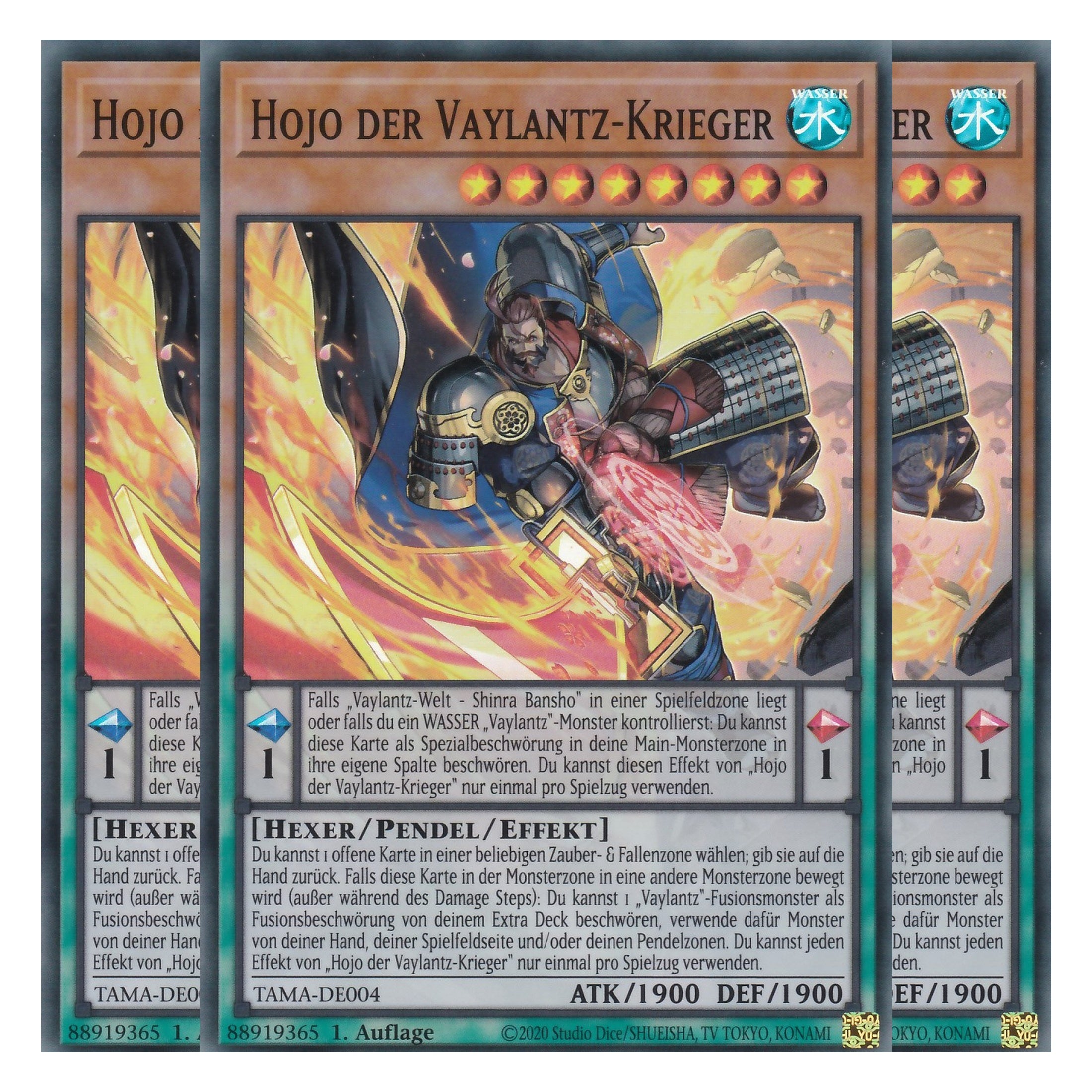 Hojo der Vaylantz-Krieger - TAMA-DE004 - Super Rare - 1. Auflage - Deutsch - Tactical Masters - Yu-Gi-Oh! - Playset (3 Kopien)