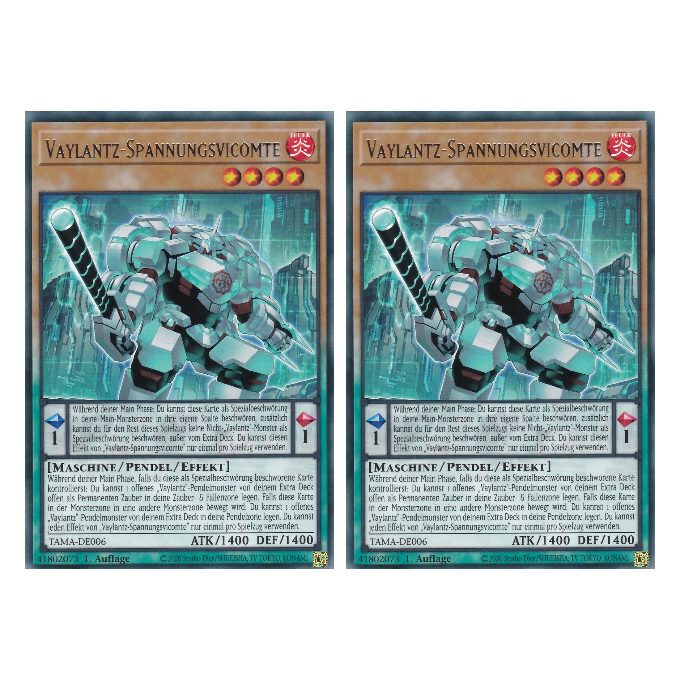 Vaylantz-Spannungsvicomte - TAMA-DE006 - Rare - 1. Auflage - Deutsch - Tactical Masters - Yu-Gi-Oh! - Duo Set (2 Stück)