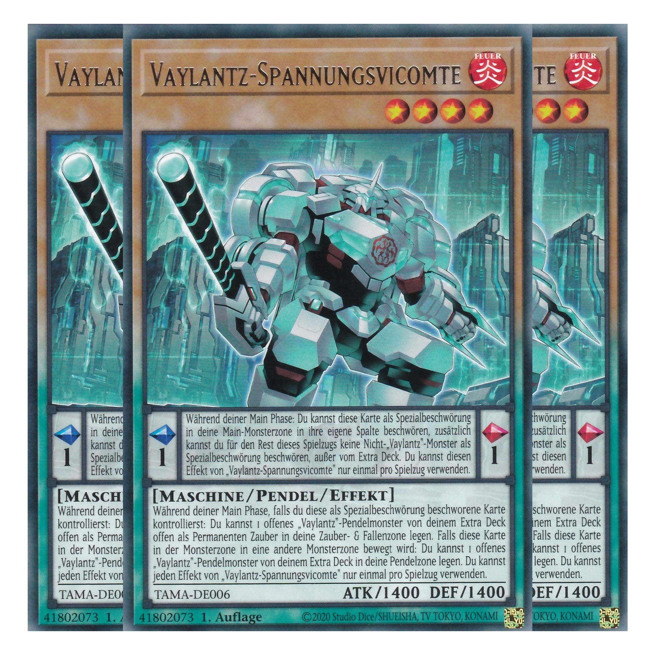 Vaylantz-Spannungsvicomte - TAMA-DE006 - Rare - 1. Auflage - Deutsch - Tactical Masters - Yu-Gi-Oh! - Playset (3 Kopien)