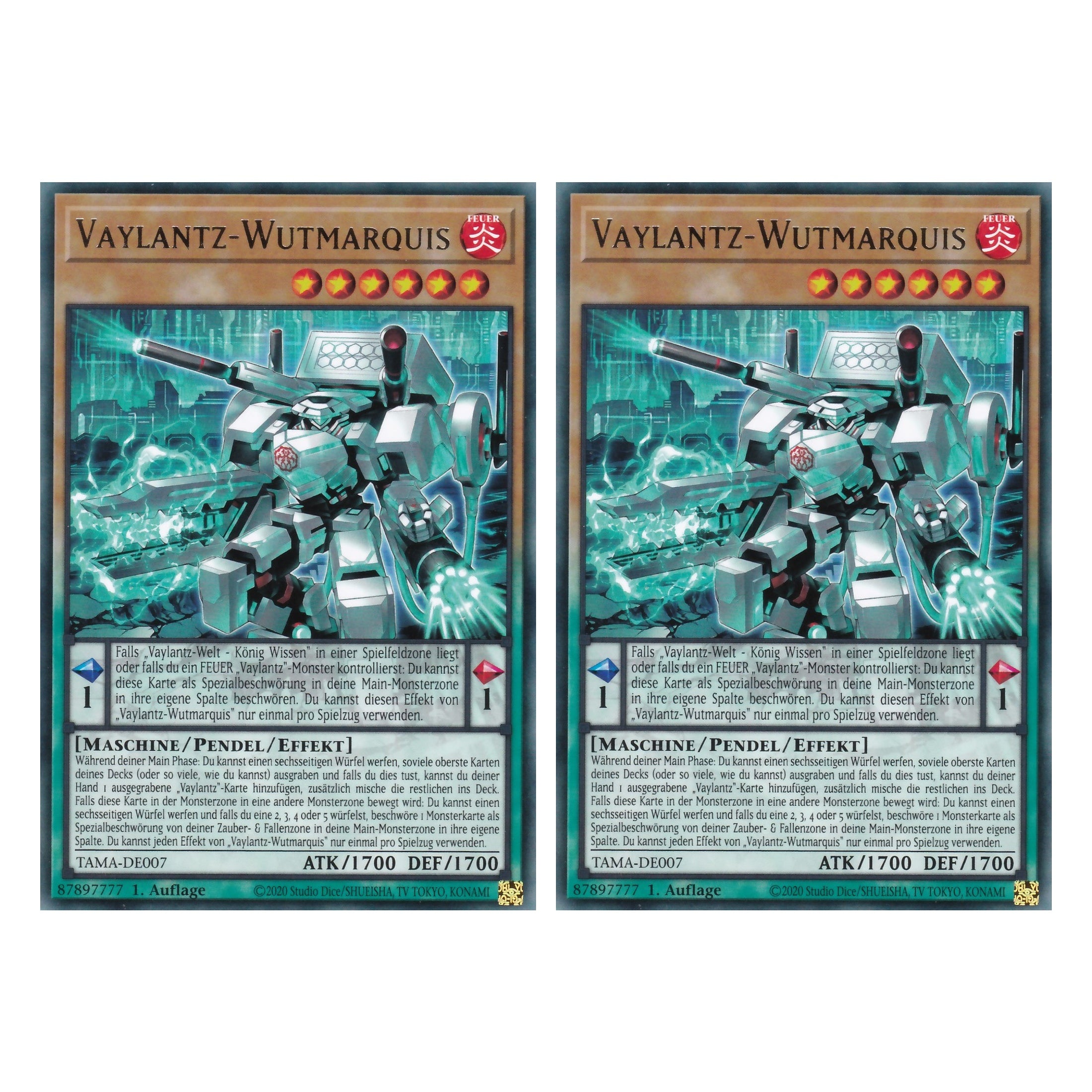 Vaylantz-Wutmarquis - TAMA-DE007 - Rare - 1. Auflage - Deutsch - Tactical Masters - Yu-Gi-Oh! - Duo Set (2 Stück)