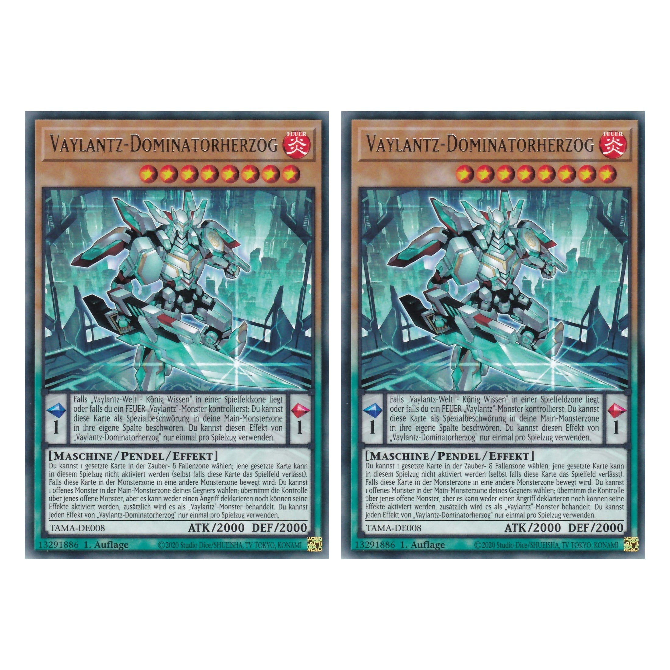 Vaylantz-Dominatorherzog - TAMA-DE008 - Rare - 1. Auflage - Deutsch - Tactical Masters - Yu-Gi-Oh! - Duo Set (2 Stück)