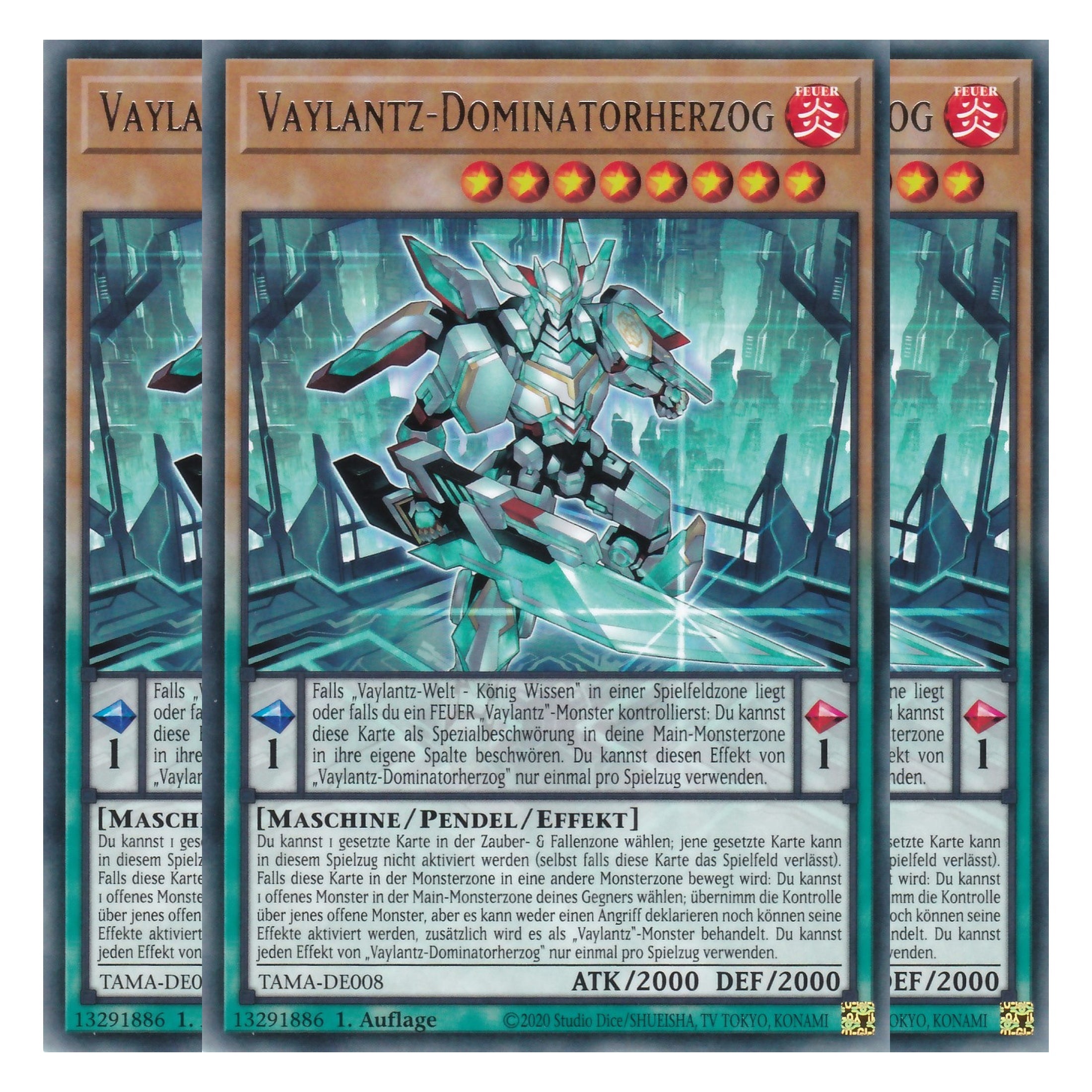 Vaylantz-Dominatorherzog - TAMA-DE008 - Rare - 1. Auflage - Deutsch - Tactical Masters - Yu-Gi-Oh! - Playset (3 Kopien)