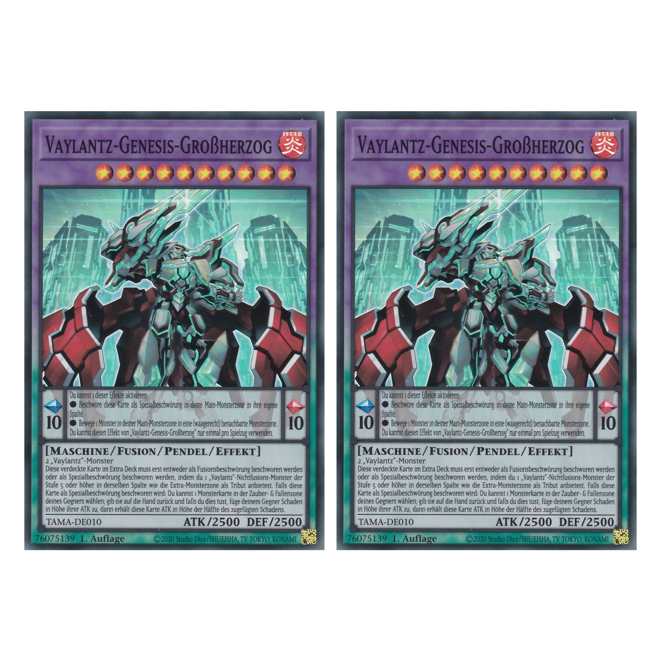 Vaylantz-Genesis-Großherzog - TAMA-DE010 - Super Rare - 1. Auflage - Deutsch - Tactical Masters - Yu-Gi-Oh! - Duo Set (2 Stück)