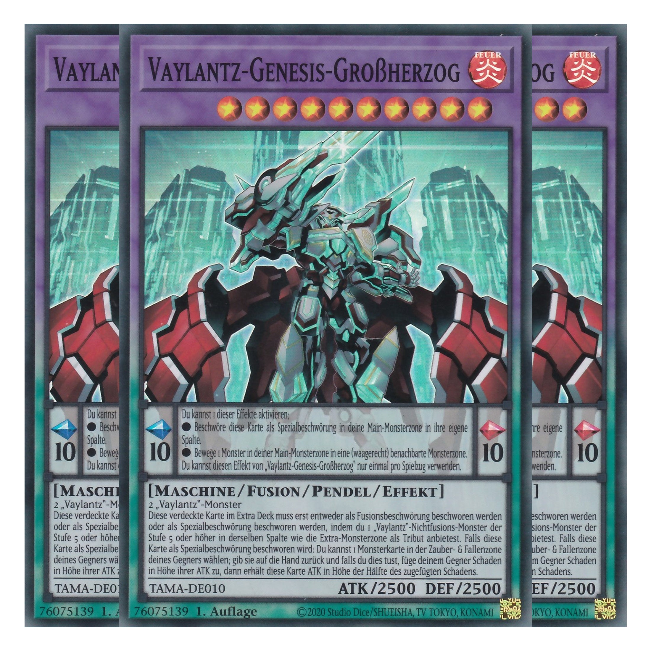 Vaylantz-Genesis-Großherzog - TAMA-DE010 - Super Rare - 1. Auflage - Deutsch - Tactical Masters - Yu-Gi-Oh! - Playset (3 Kopien)