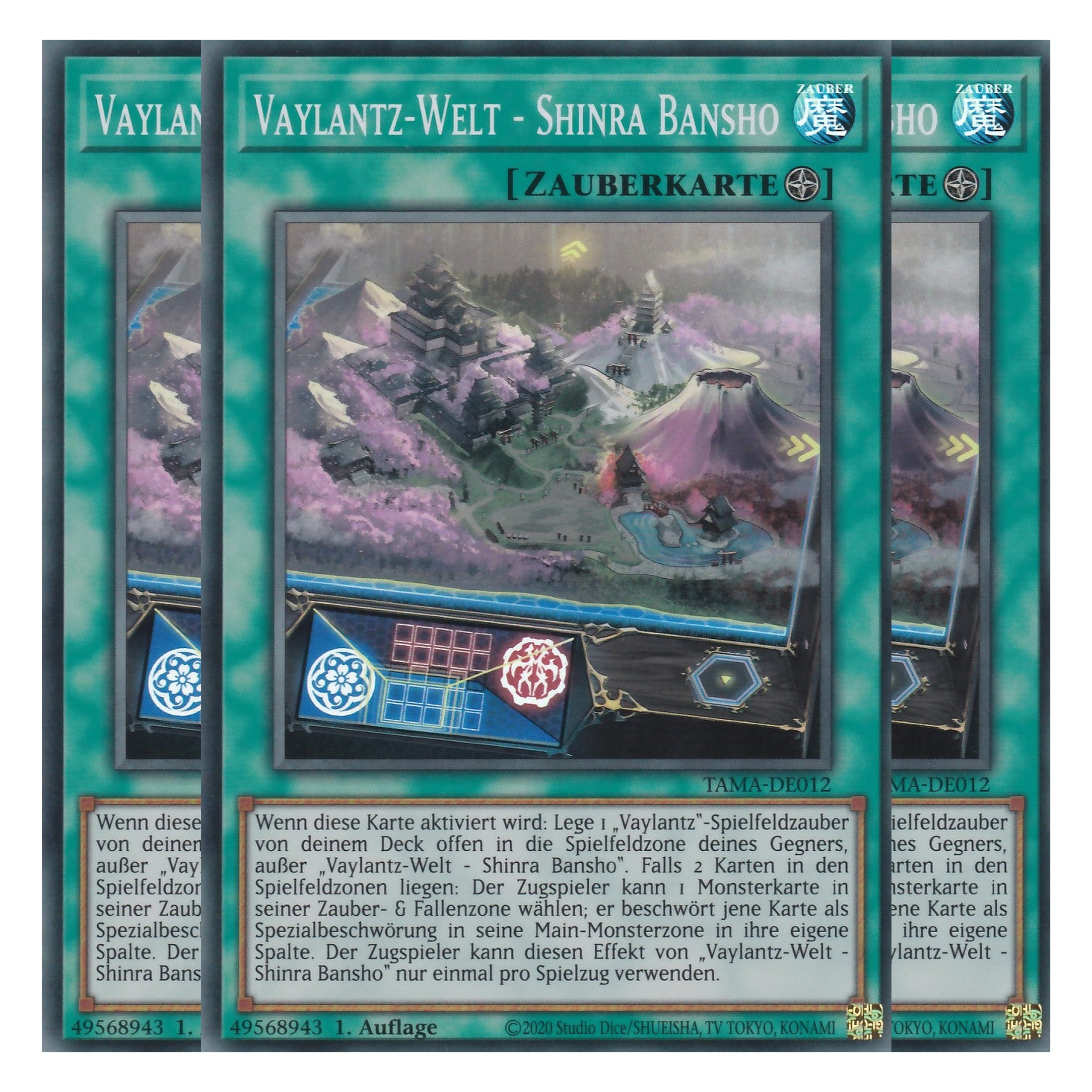 Vaylantz-Welt - Shinra Bansho - TAMA-DE012 - Super Rare - 1. Auflage - Deutsch - Tactical Masters - Yu-Gi-Oh! - Playset (3 Kopien)