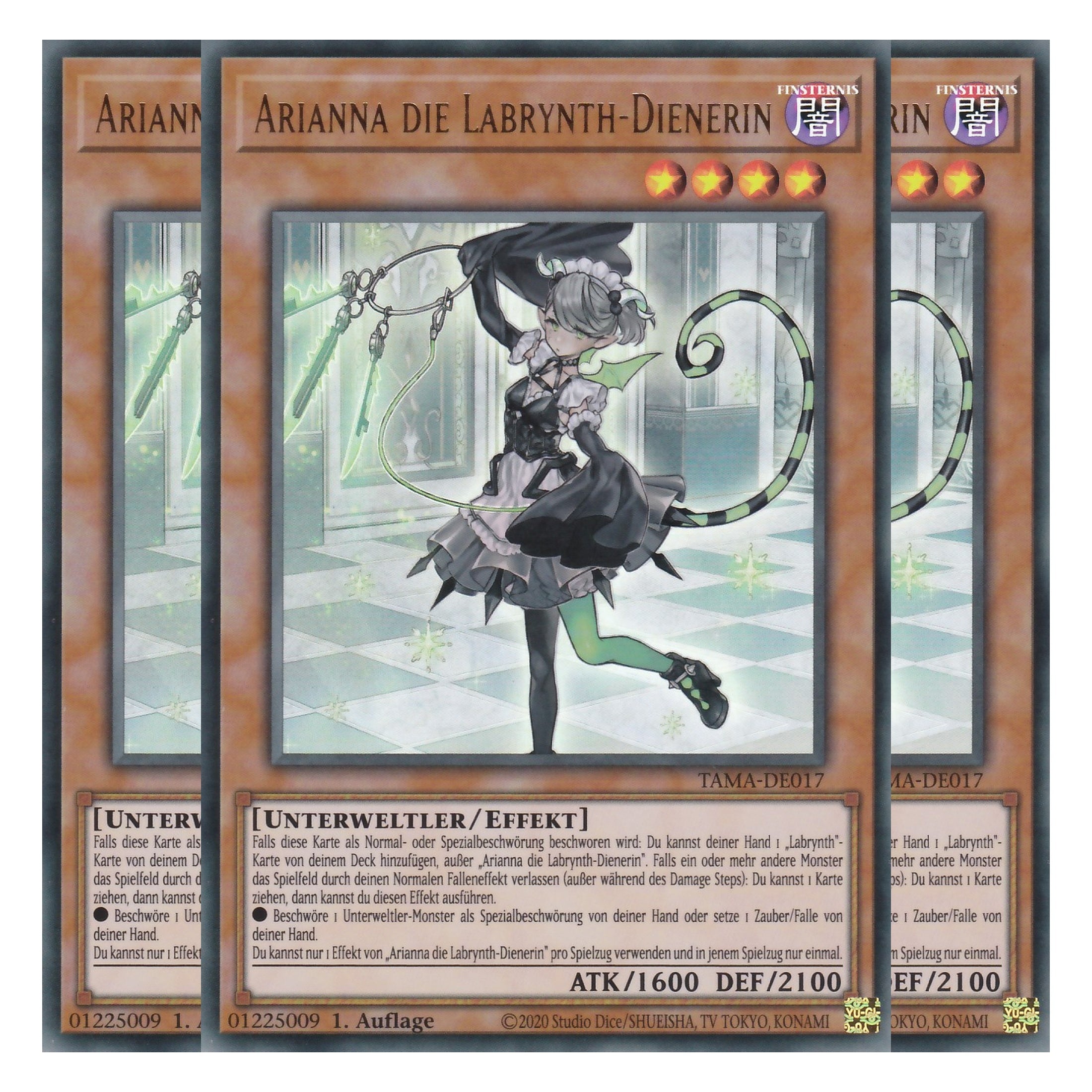 Arianna die Labrynth-Dienerin - TAMA-DE017 - Ultra Rare - 1. Auflage - Deutsch - Tactical Masters - Yu-Gi-Oh! - Playset (3 Kopien)