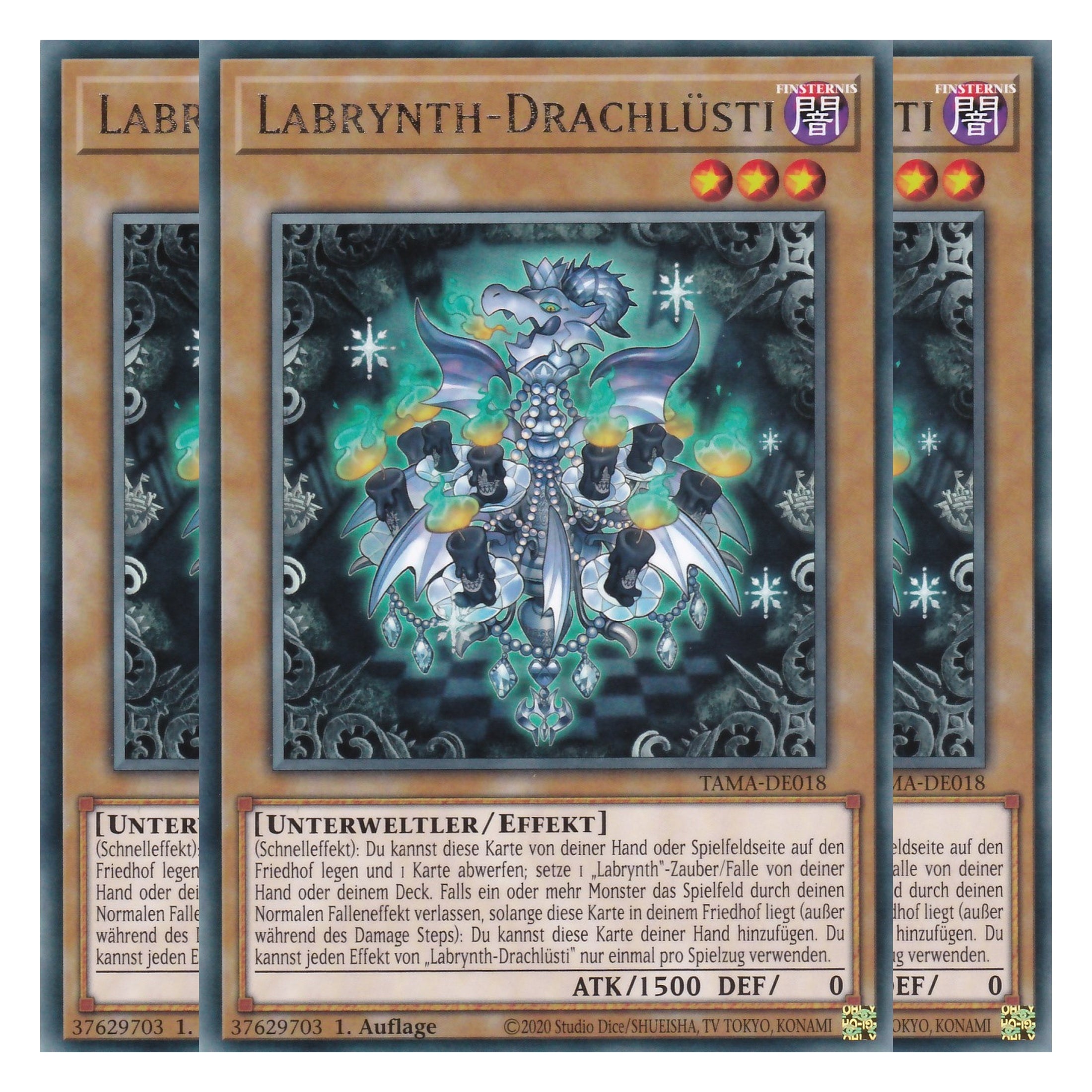 Labrynth-Drachlüsti - TAMA-DE018 - Rare - 1. Auflage - Deutsch - Tactical Masters - Yu-Gi-Oh! - Playset (3 Kopien)