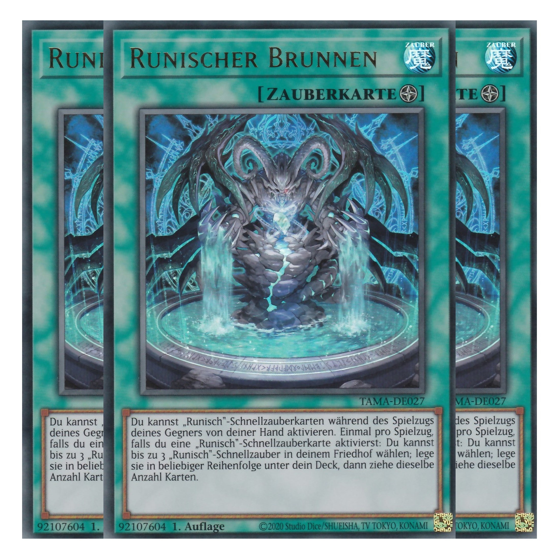 Runischer Brunnen - TAMA-DE027 - Ultra Rare - 1. Auflage - Deutsch - Tactical Masters - Yu-Gi-Oh! - Playset (3 Kopien)