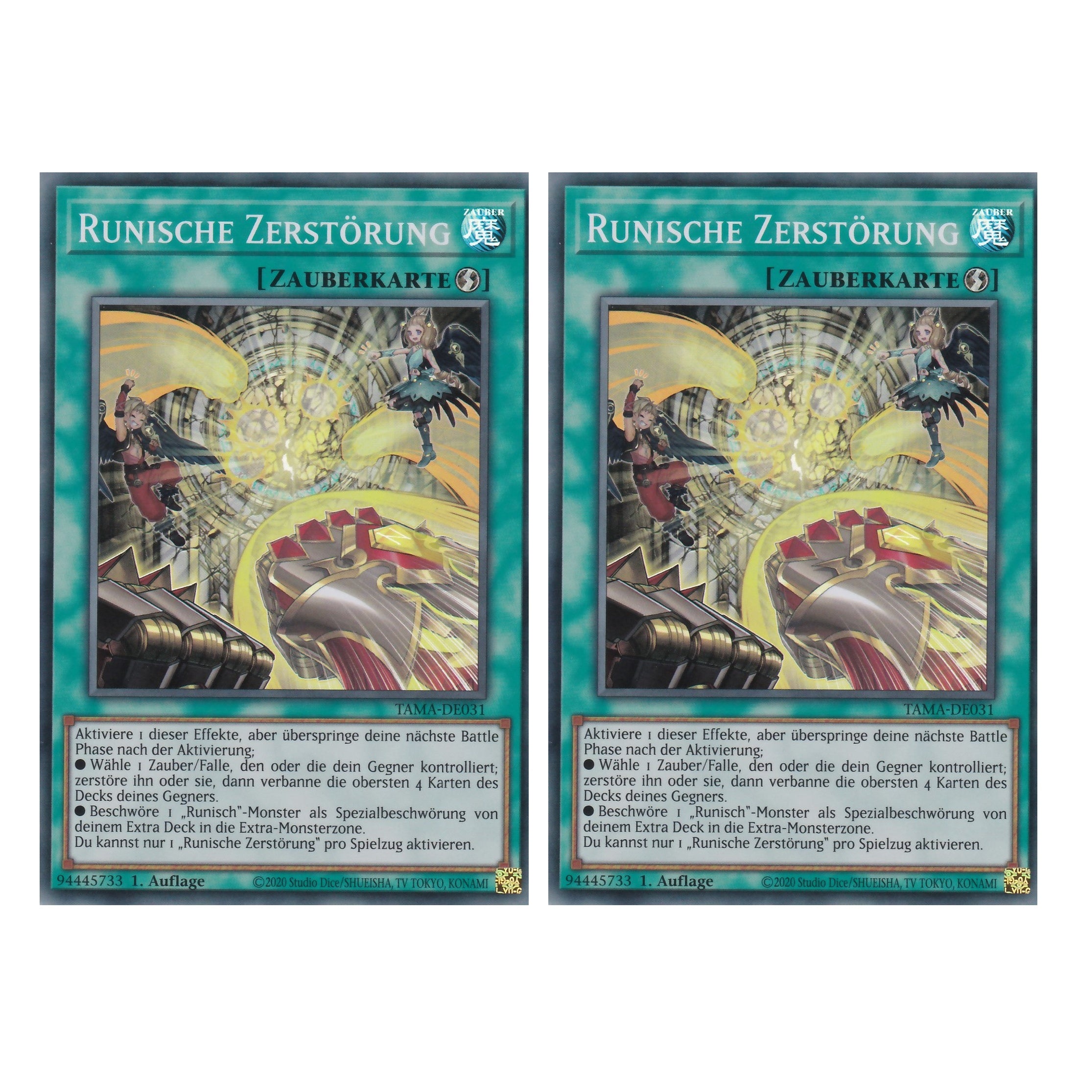 Runische Zerstörung - TAMA-DE031 - Super Rare - 1. Auflage - Deutsch - Tactical Masters - Yu-Gi-Oh! - Duo Set (2 Stück)