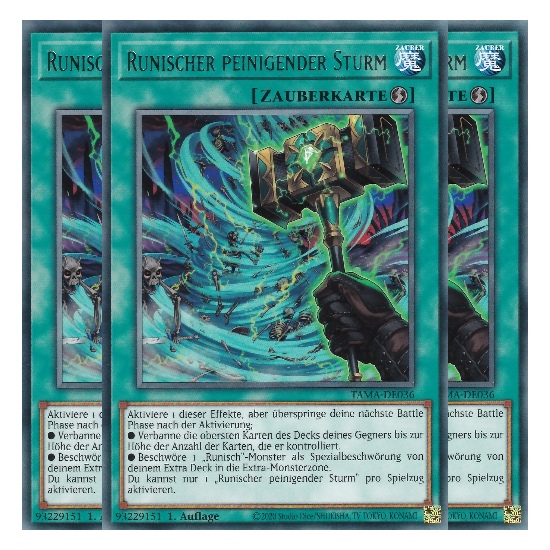 Runischer peinigender Sturm - TAMA-DE036 - Rare - 1. Auflage - Deutsch - Tactical Masters - Yu-Gi-Oh! - Playset (3 Kopien)
