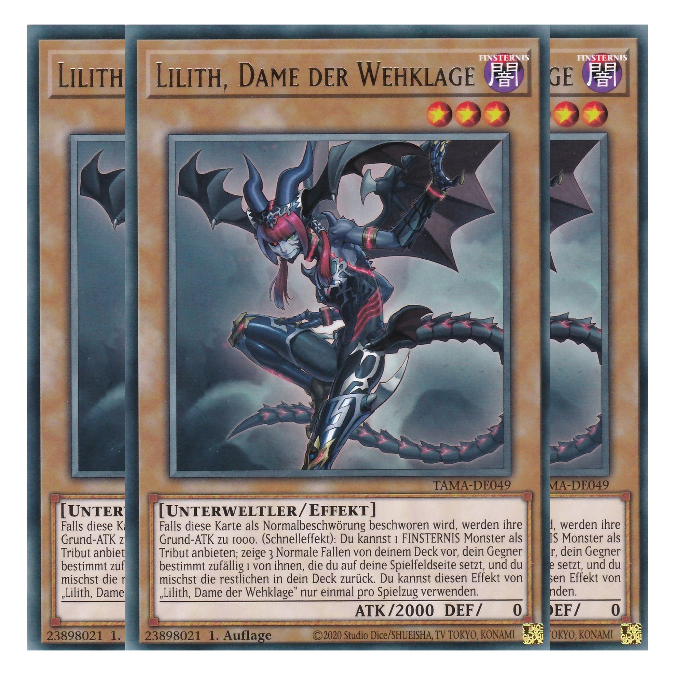 Lilith, Dame der Wehklage - TAMA-DE049 - Rare - 1. Auflage - Deutsch - Tactical Masters - Yu-Gi-Oh! - Playset (3 Kopien)