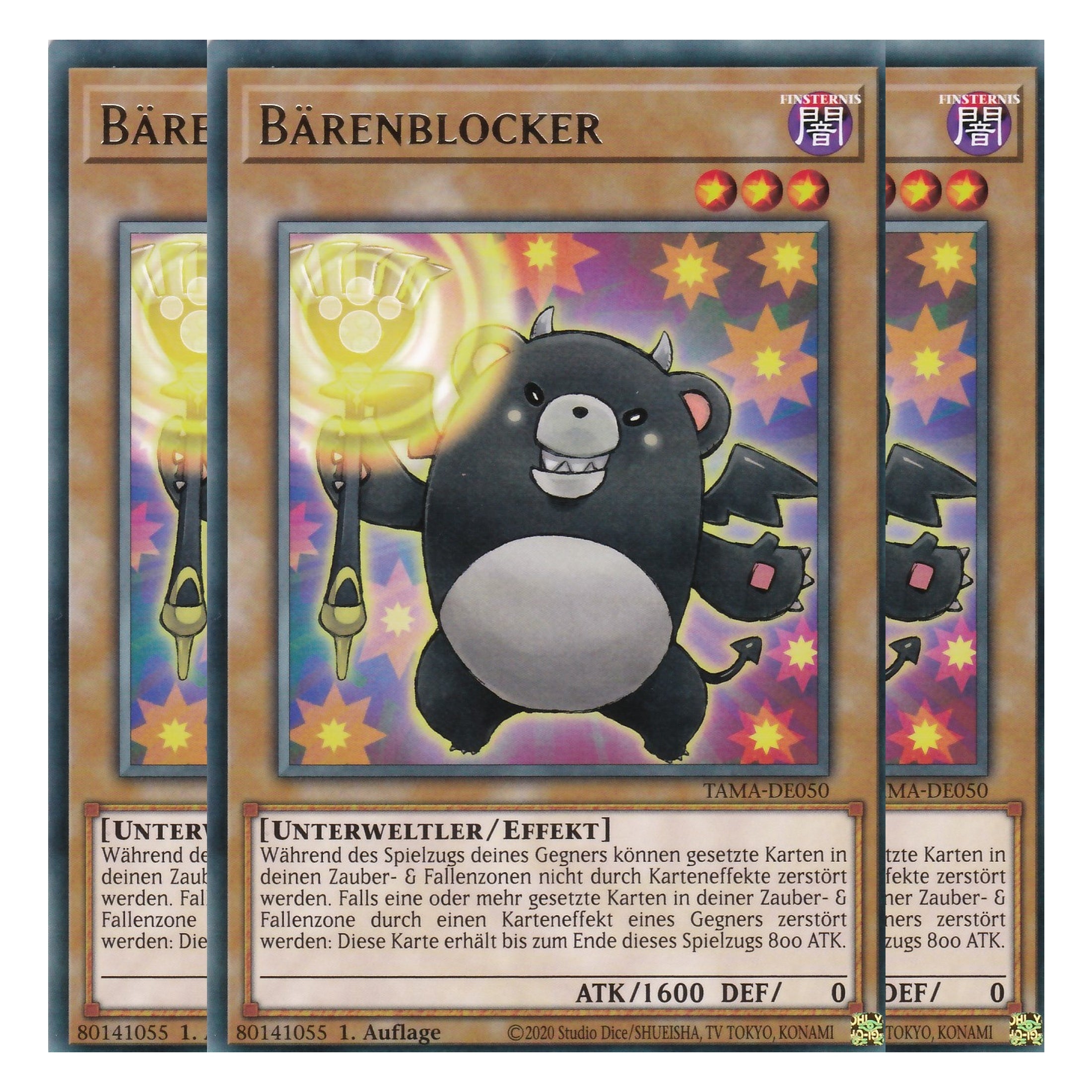 Bärenblocker - TAMA-DE050 - Rare - 1. Auflage - Deutsch - Tactical Masters - Yu-Gi-Oh! - Playset (3 Kopien)