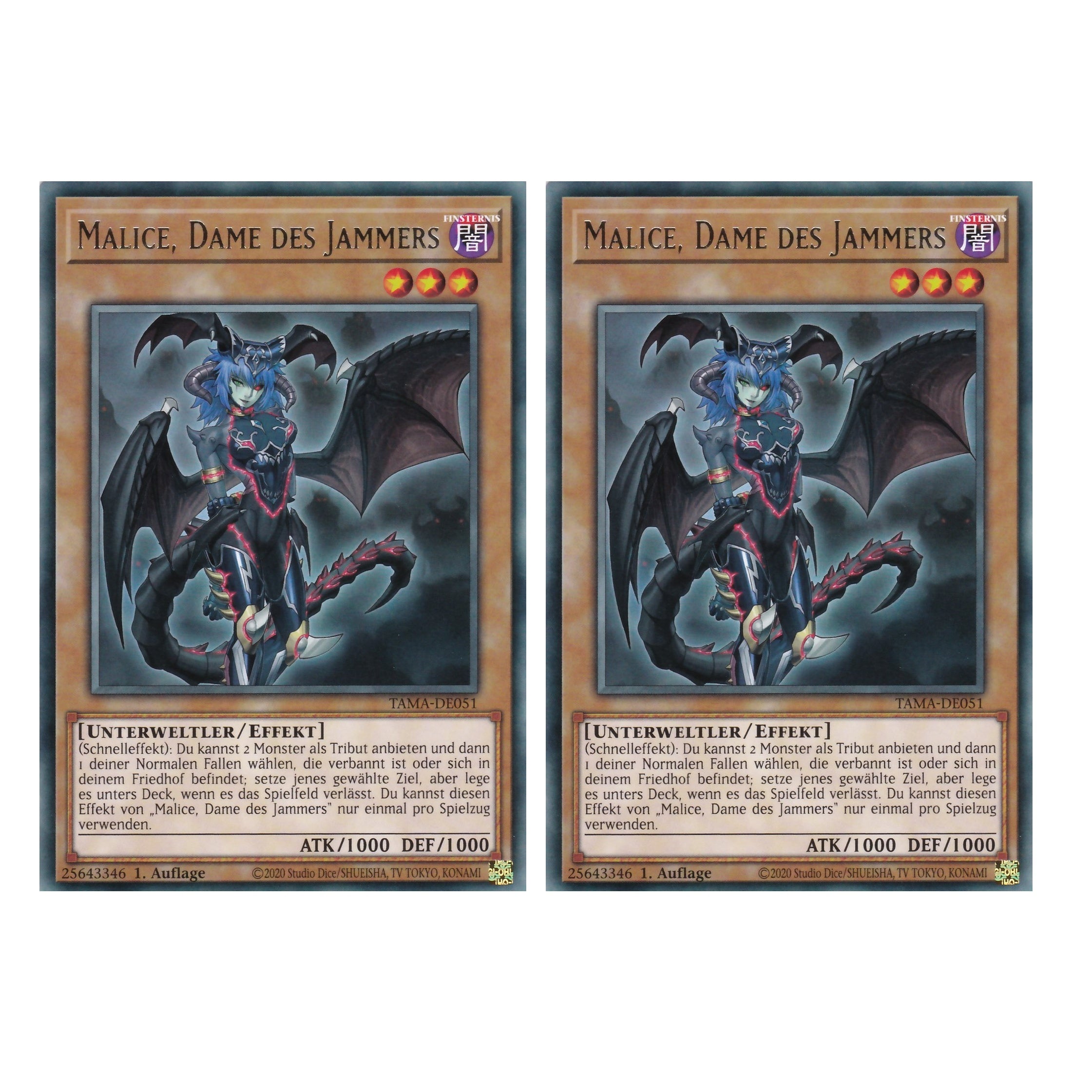 Malice, Dame des Jammers - TAMA-DE051 - Rare - 1. Auflage - Deutsch - Tactical Masters - Yu-Gi-Oh! - Duo Set (2 Stück)