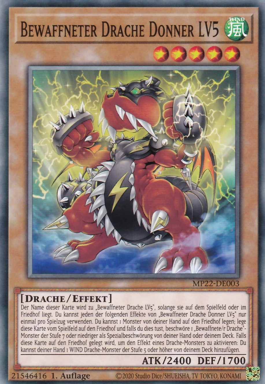 Bewaffneter Drache Donner LV5 - MP22-DE003 - Common - Deutsch - 1. Auflage - 2022 Tin of the Pharaoh's Gods