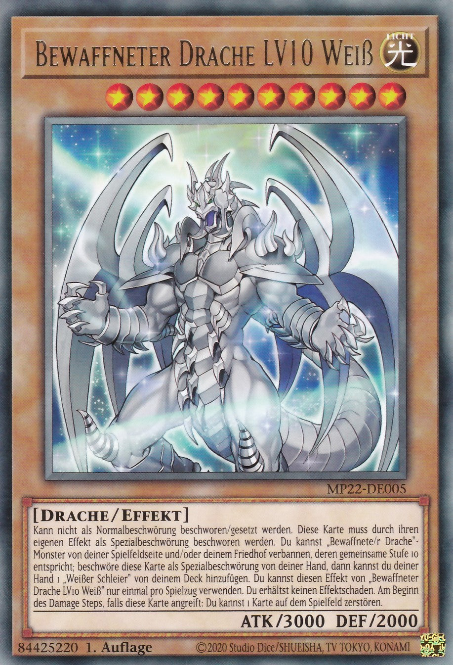 Bewaffneter Drache LV10 Weiß - MP22-DE005 - Rare - Deutsch - 1. Auflage - 2022 Tin of the Pharaoh's Gods