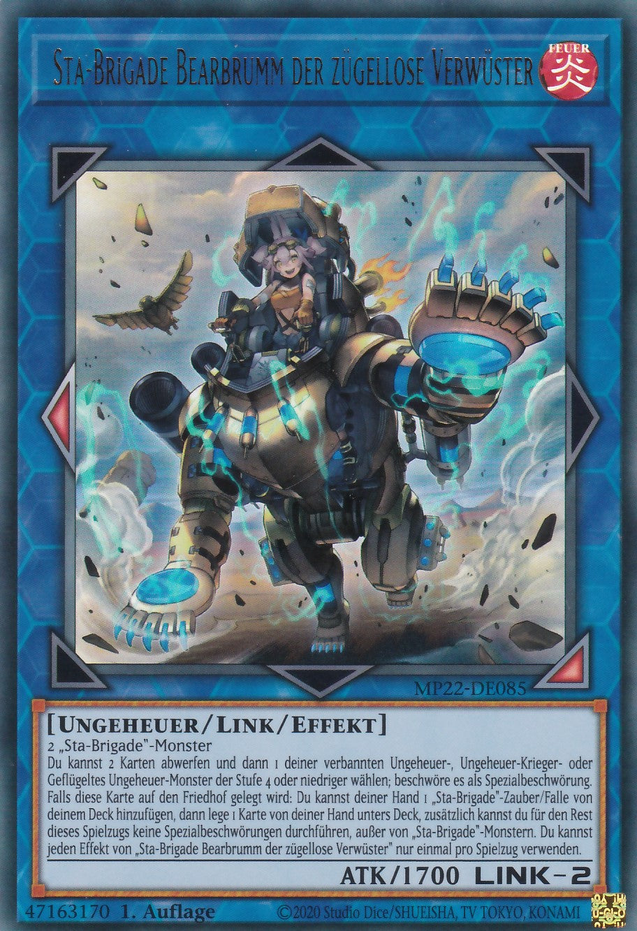 Sta-Brigade Bearbrumm der zügellose Verwüster - MP22-DE085 - Ultra Rare - Deutsch - 1. Auflage - 2022 Tin of the Pharaoh's Gods