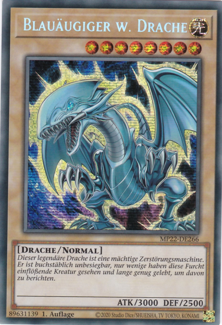 Blauäugiger w. Drache - MP22-DE266 - Secret Rare - Deutsch - 1. Auflage - 2022 Tin of the Pharaoh's Gods