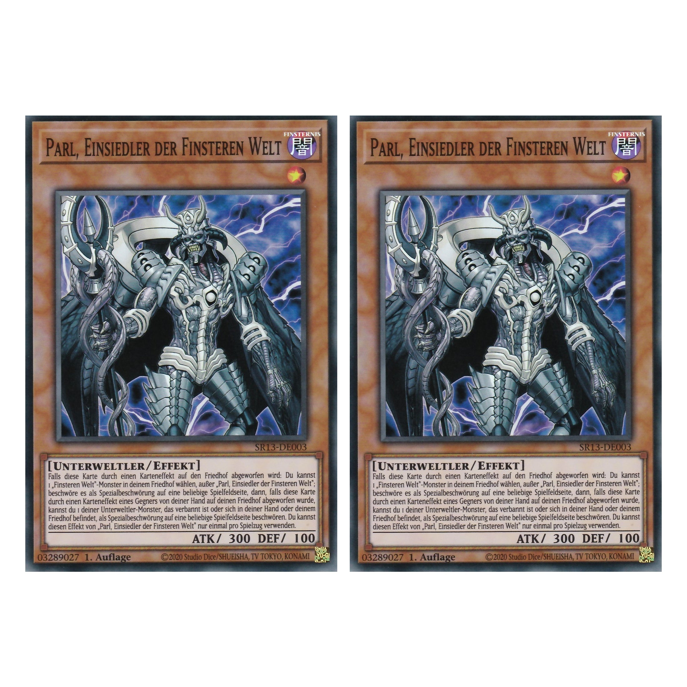 Parl, Einsiedler der Finsteren Welt - SR13-DE003 - Super Rare - Deutsch - 1. Auflage - Structure Deck: Dark World - Yu-Gi-Oh! - Duo Set (2 Stück)