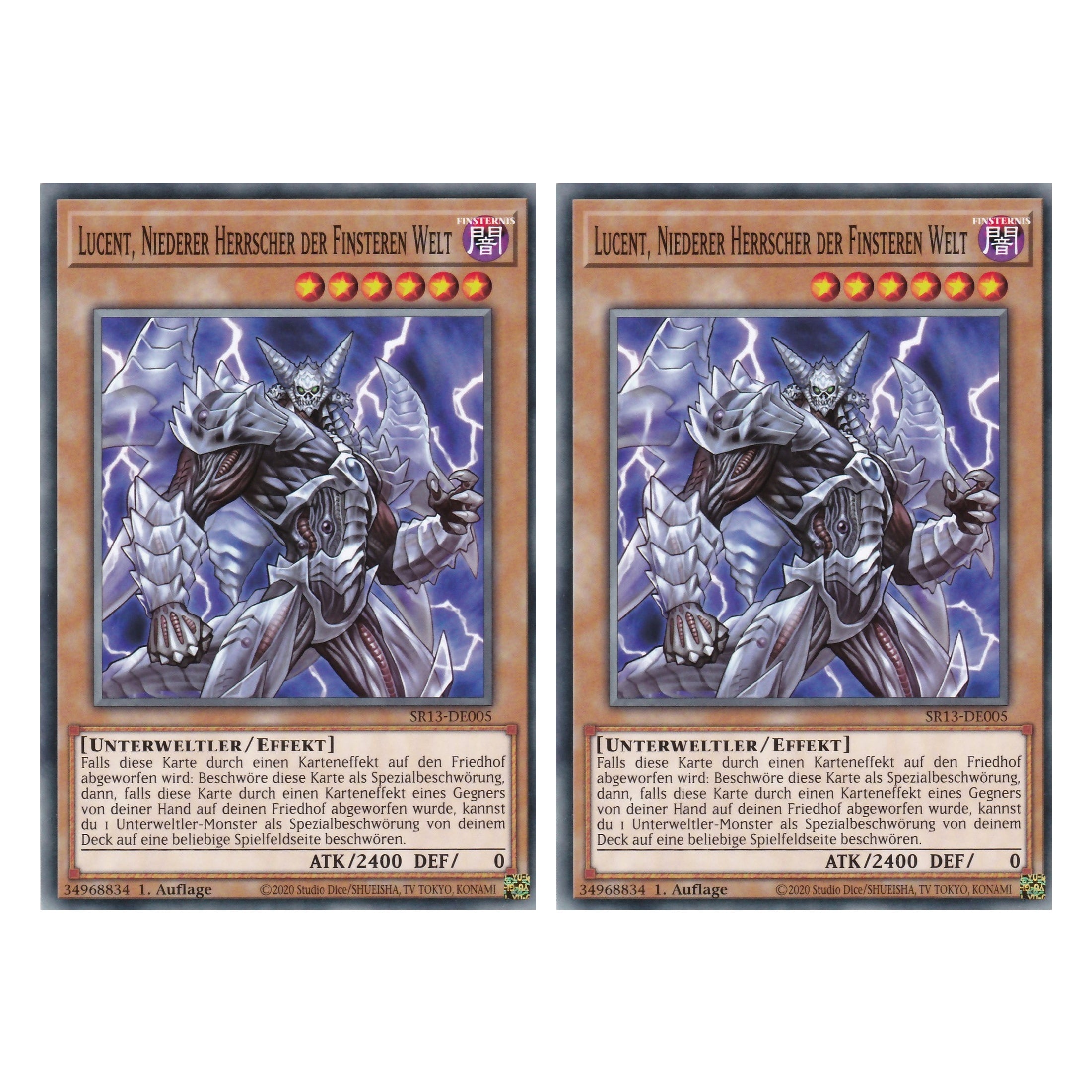Lucent, Niederer Herrscher der Finsteren Welt - SR13-DE005 - Common - Deutsch - 1. Auflage - Structure Deck: Dark World - Yu-Gi-Oh! - Duo Set (2 Stück)