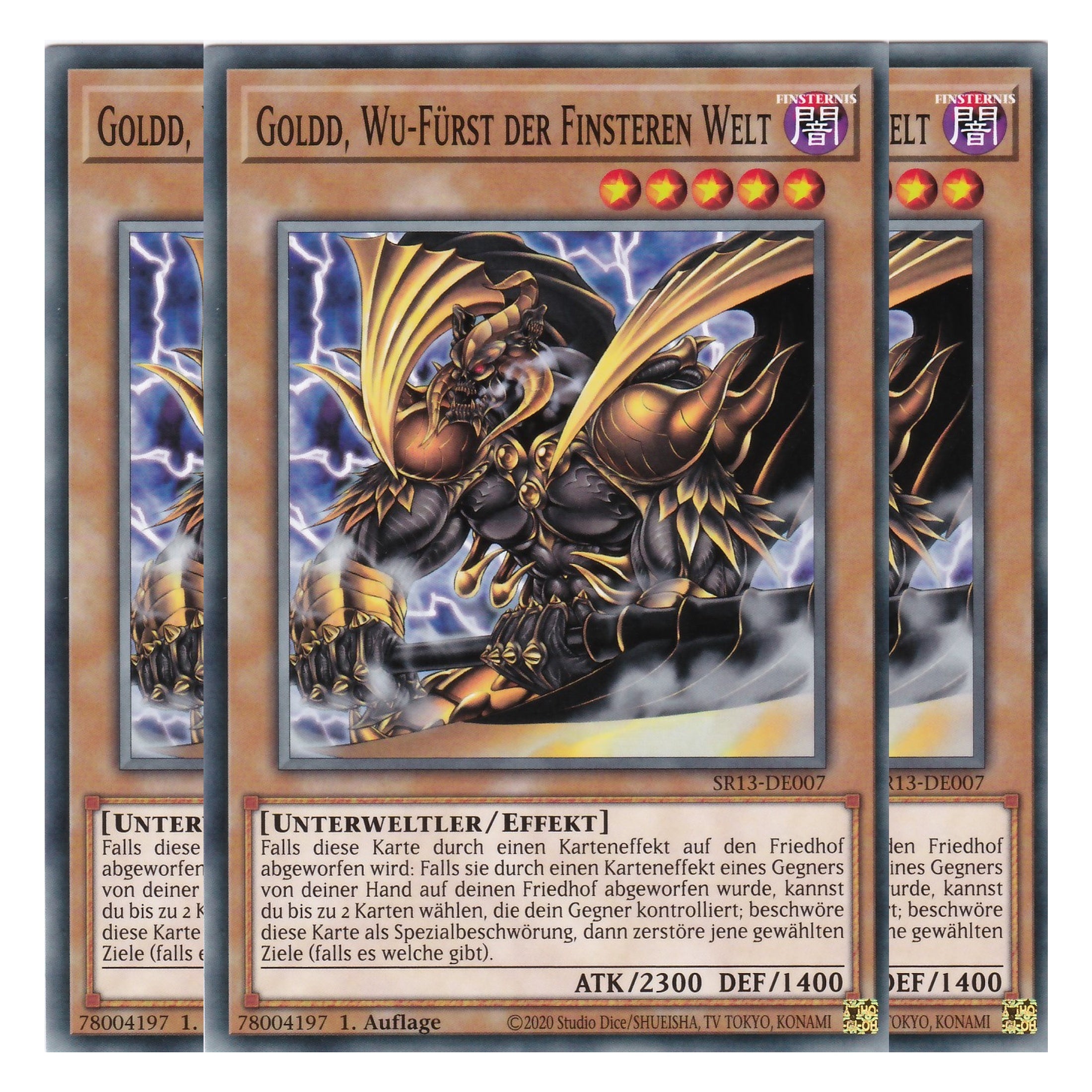 Goldd, Wu-Fürst der Finsteren Welt - SR13-DE007 - Common - Deutsch - 1. Auflage - Structure Deck: Dark World - Yu-Gi-Oh! - Playset (3 Kopien)