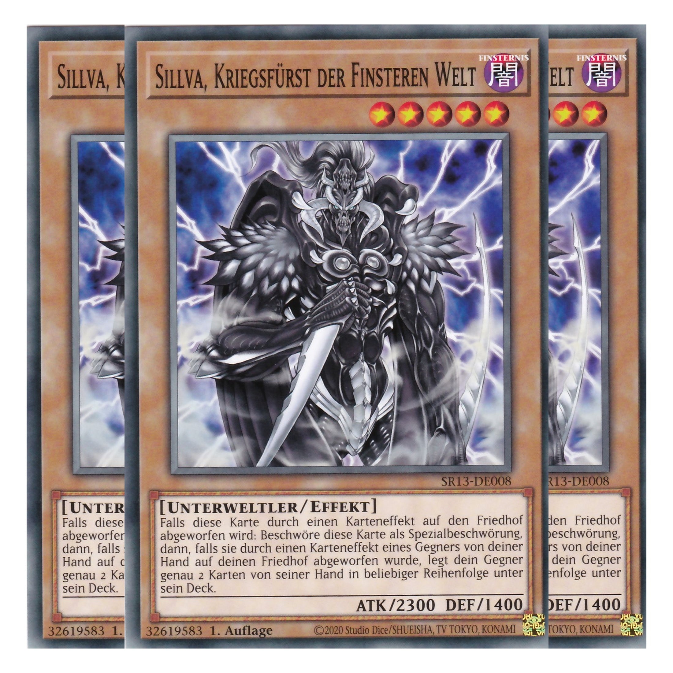 Sillva, Kriegsfürst der Finsteren Welt - SR13-DE008 - Common - Deutsch - 1. Auflage - Structure Deck: Dark World - Yu-Gi-Oh! - Playset (3 Kopien)