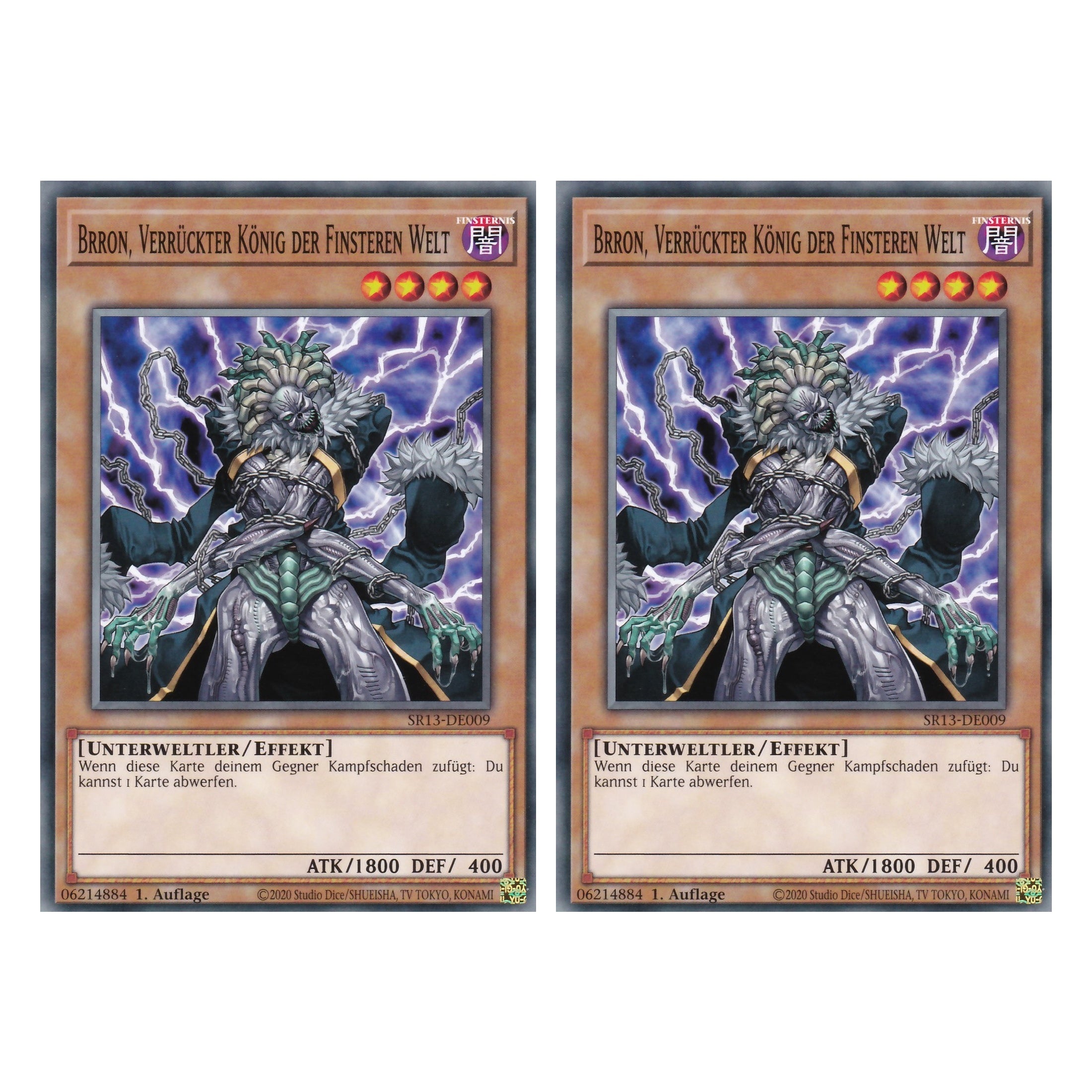 Brron, verrückter König der Finsteren Welt - SR13-DE009 - Common - Deutsch - 1. Auflage - Structure Deck: Dark World - Yu-Gi-Oh! - Duo Set (2 Stück)