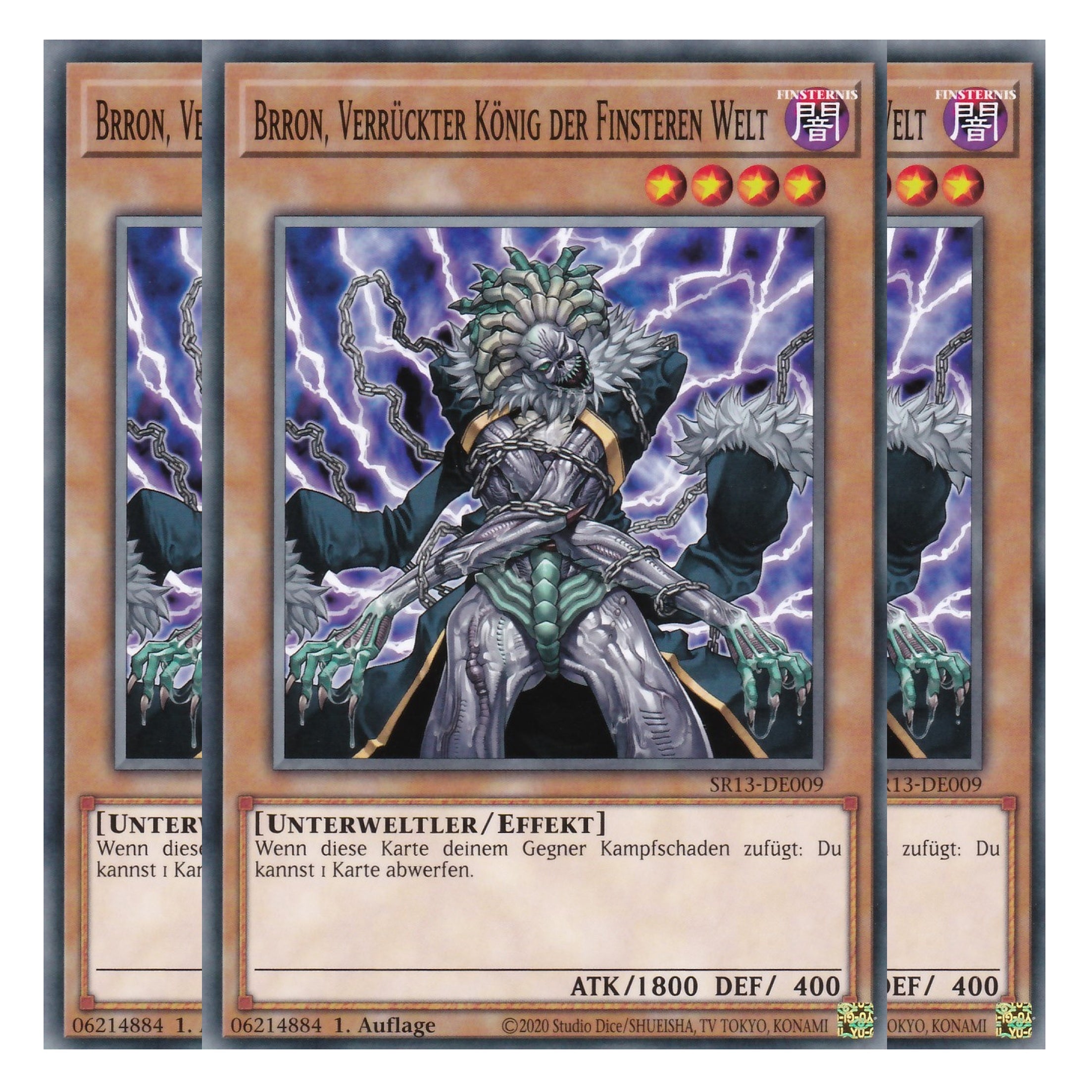 Brron, verrückter König der Finsteren Welt - SR13-DE009 - Common - Deutsch - 1. Auflage - Structure Deck: Dark World - Yu-Gi-Oh! - Playset (3 Kopien)