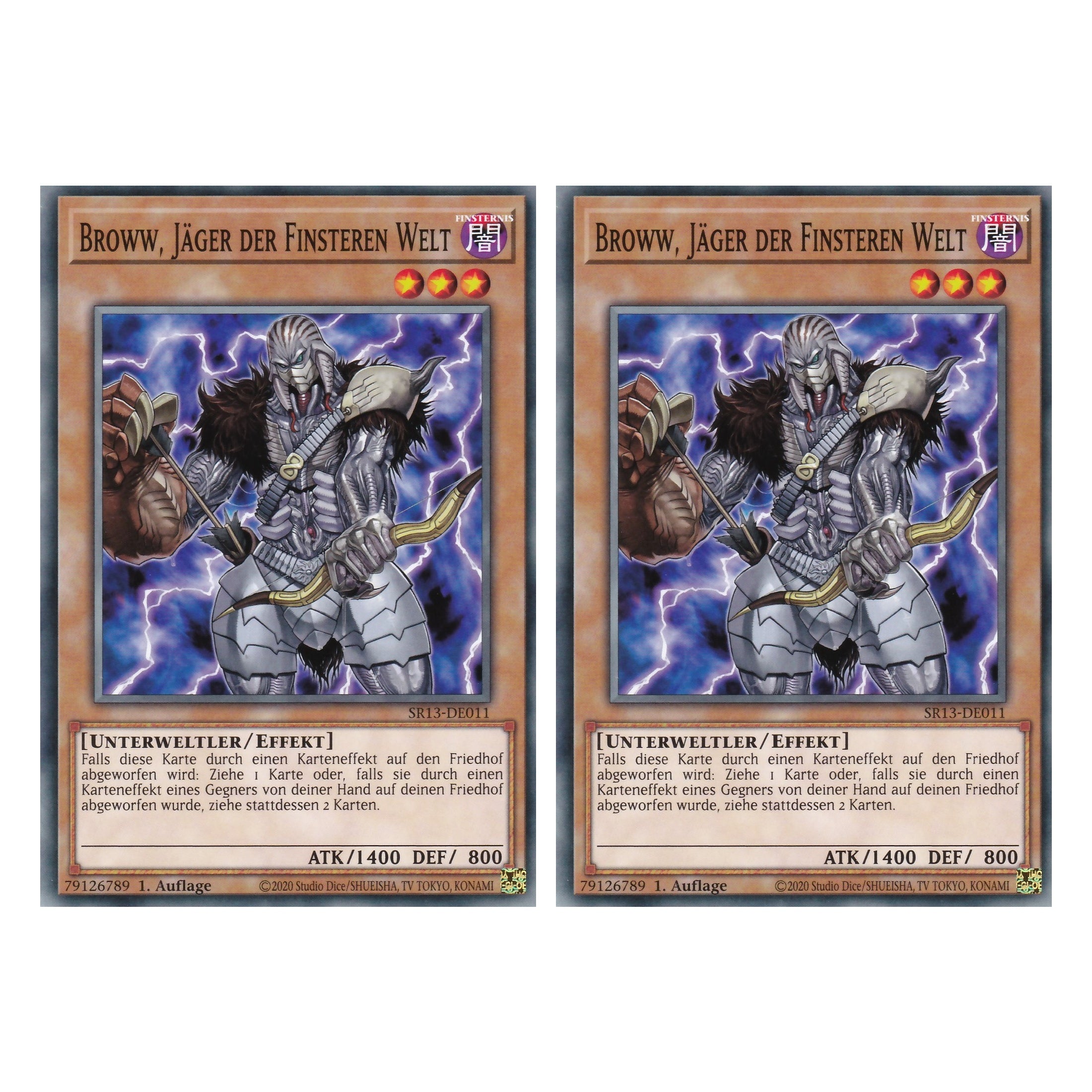 Broww, Jäger der Finsteren Welt - SR13-DE011 - Common - Deutsch - 1. Auflage - Structure Deck: Dark World - Yu-Gi-Oh! - Duo Set (2 Stück)