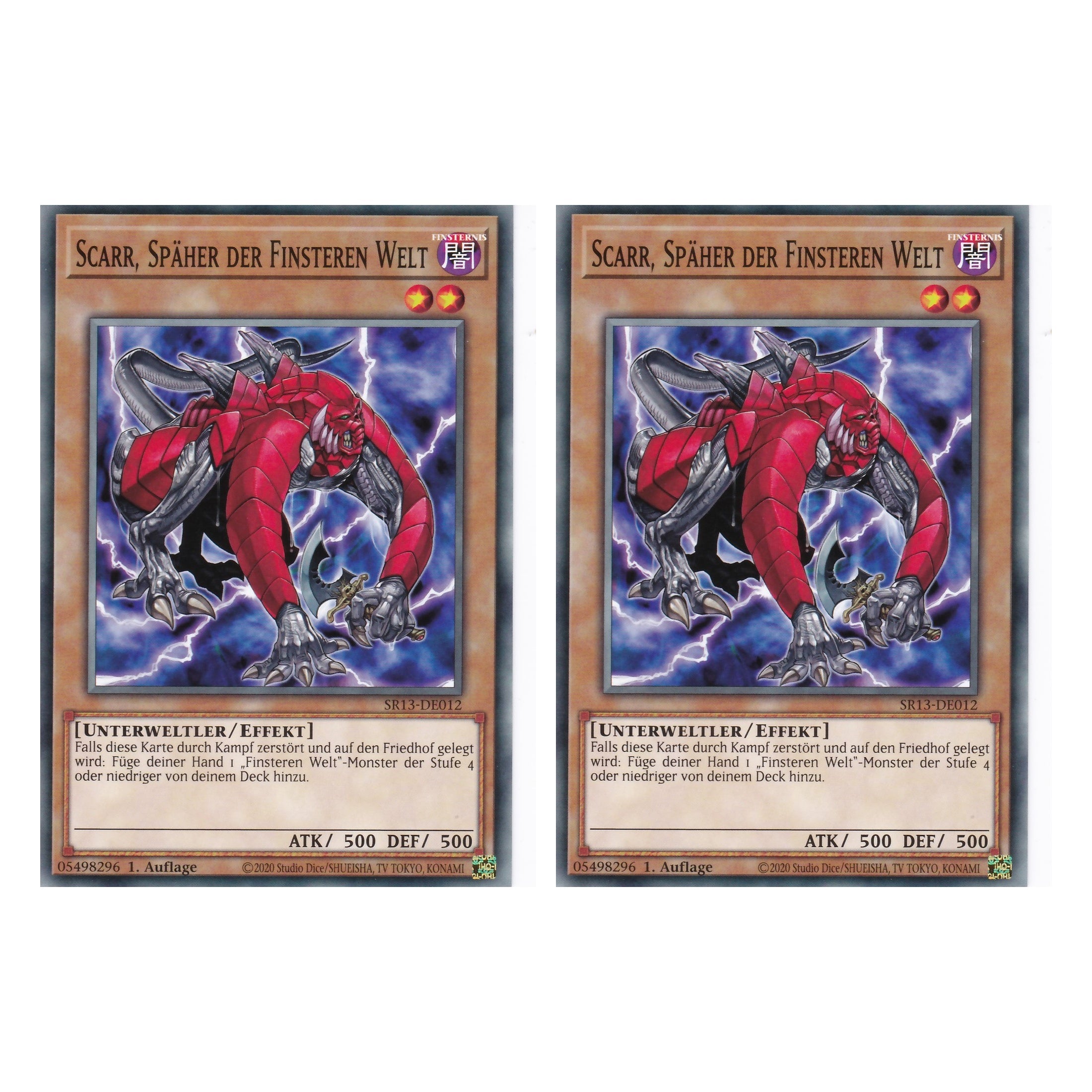 Scarr, Späher der Finsteren Welt - SR13-DE012 - Common - Deutsch - 1. Auflage - Structure Deck: Dark World - Yu-Gi-Oh! - Duo Set (2 Stück)